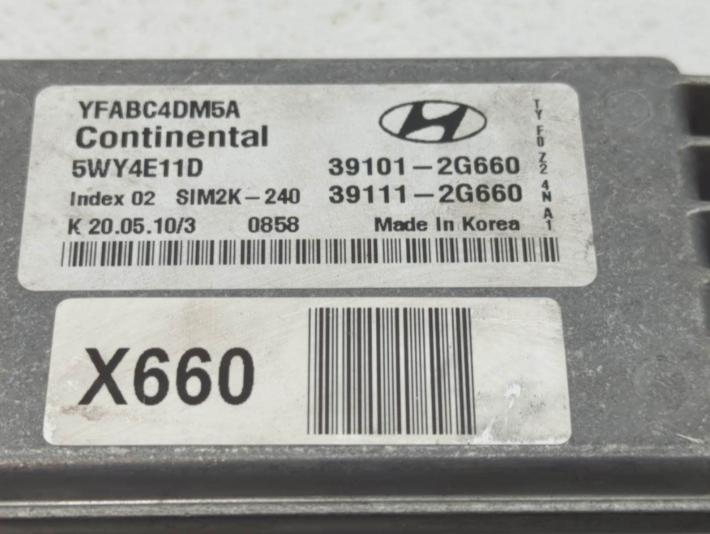 2011 Hyundai Sonata PCM Engine Control Computer ECU ECM PCU OEM P/N:39101-2G660 39111-2G660, 39111-2G670, 39101-2G670 Fits O