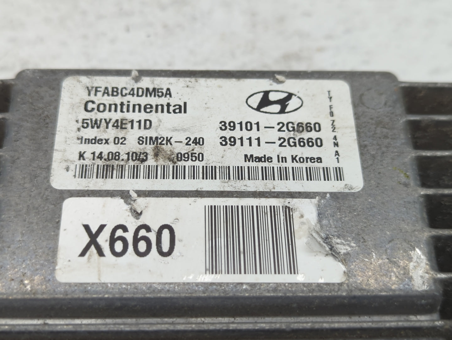 2011 Hyundai Sonata PCM Engine Control Computer ECU ECM PCU OEM P/N:39111-2G660 39101-2G660, 39111-2G670, 39101-2G670 Fits O