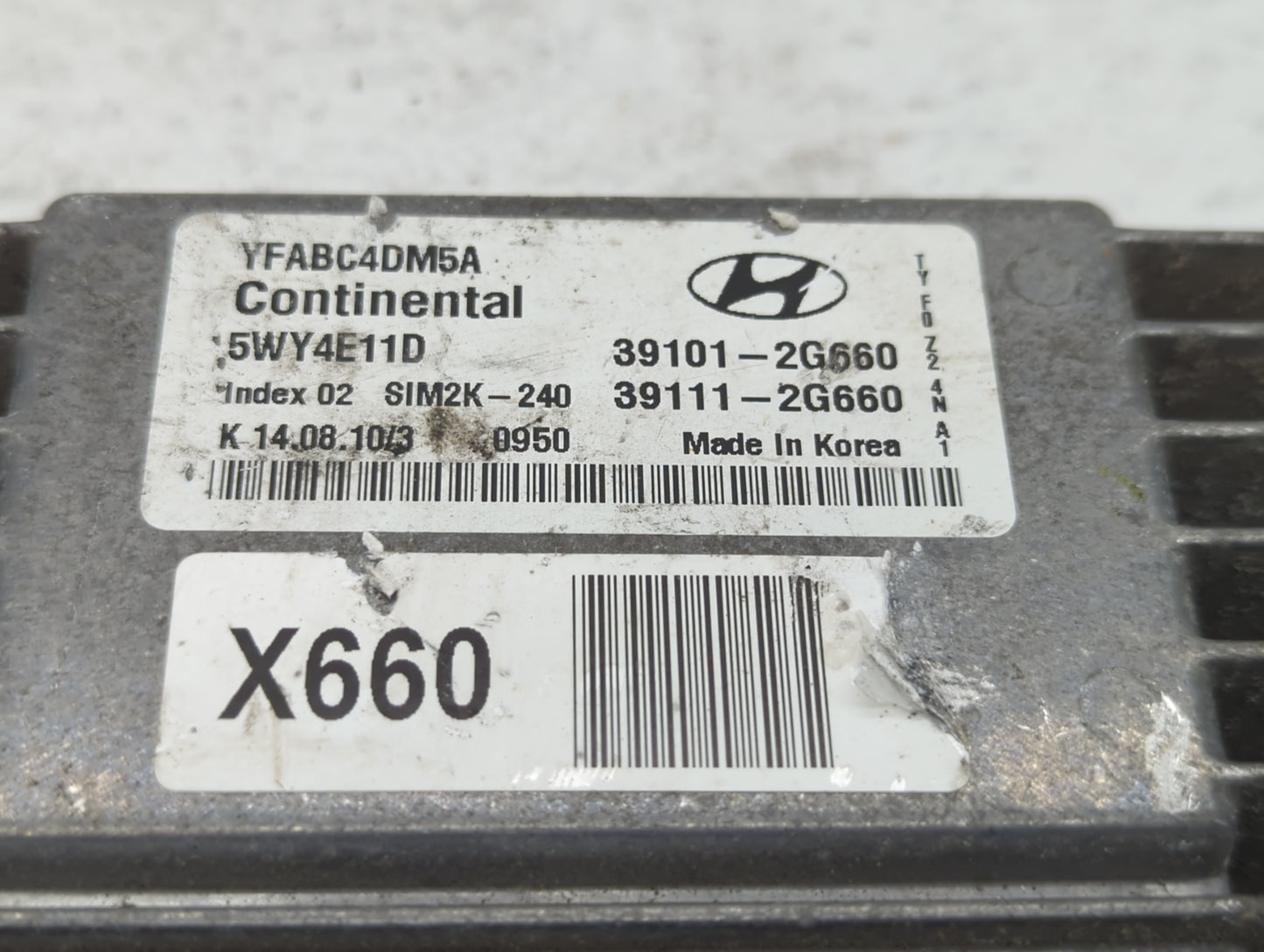 2011 Hyundai Sonata PCM Engine Control Computer ECU ECM PCU OEM P/N:39111-2G660 39101-2G660, 39111-2G670, 39101-2G670 Fits O