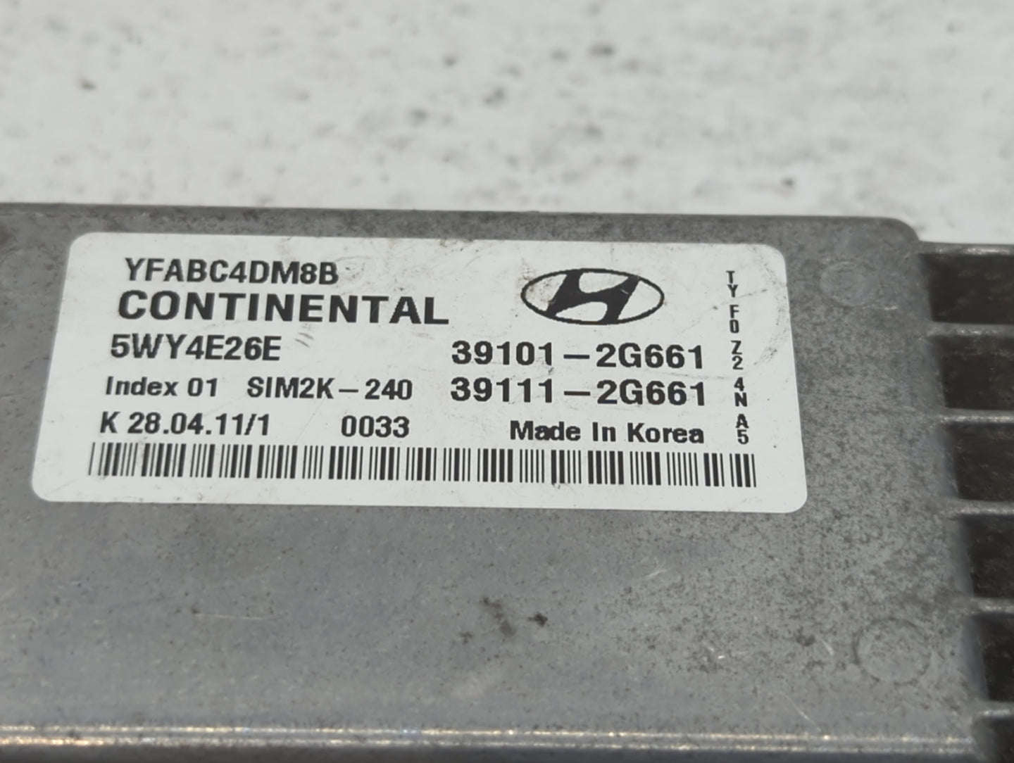 2011 Hyundai Sonata PCM Engine Control Computer ECU ECM PCU OEM P/N:39111-2G660 39101-2G660, 39111-2G670, 39101-2G670 Fits O