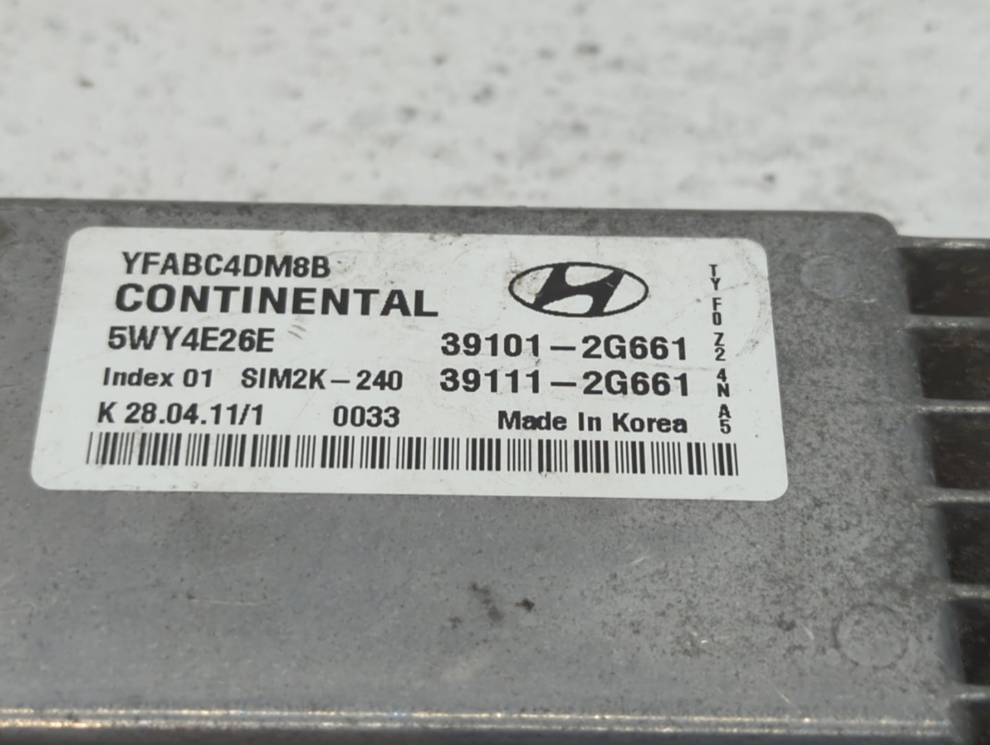 2011 Hyundai Sonata PCM Engine Control Computer ECU ECM PCU OEM P/N:39111-2G660 39101-2G660, 39111-2G670, 39101-2G670 Fits O