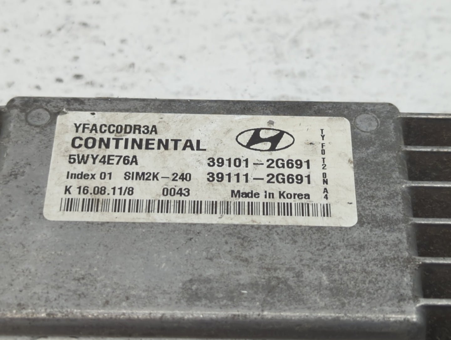 2011-2014 Hyundai Sonata PCM Engine Control Computer ECU ECM PCU OEM P/N:39101-2G691 39111-2G691 Fits Fits 2011 2012 2013 20