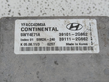 2011-2014 Hyundai Sonata PCM Engine Control Computer ECU ECM PCU OEM P/N:39111-2G662 39101-2G662 Fits Fits 2011 2012 2013 2014 OEM Used Auto Parts