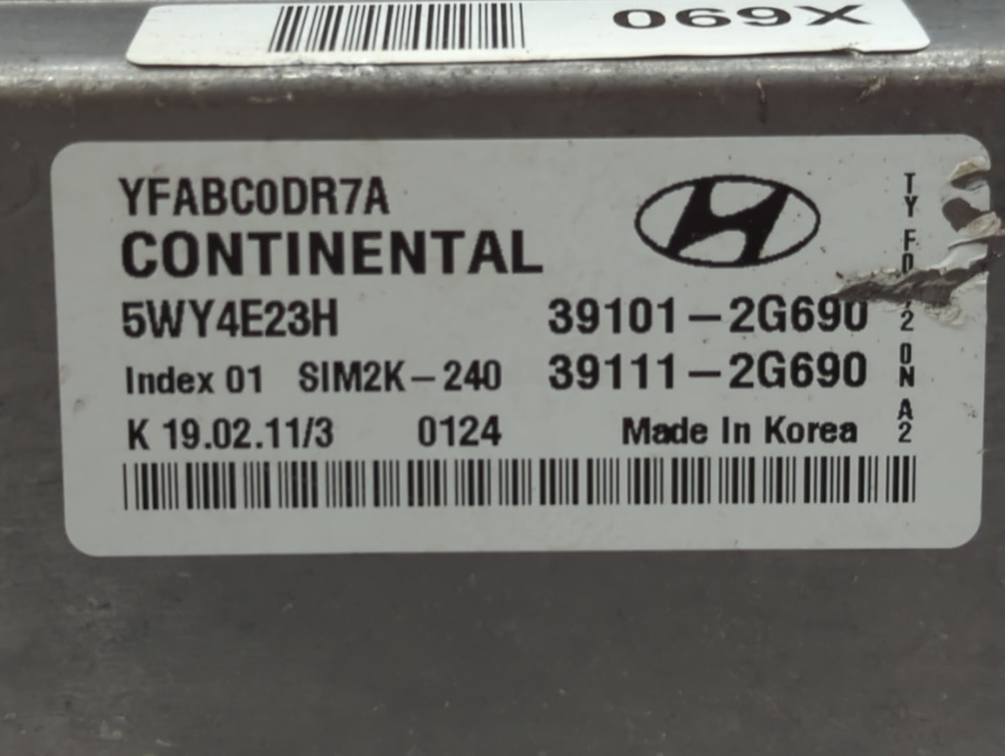 2011-2014 Hyundai Sonata PCM Engine Control Computer ECU ECM PCU OEM P/N:39101-2G691 39111-2G691 Fits Fits 2011 2012 2013 20