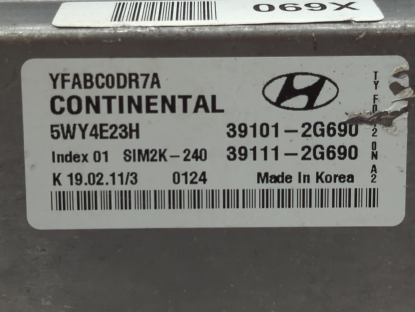 2011-2014 Hyundai Sonata PCM Engine Control Computer ECU ECM PCU OEM P/N:39101-2G691 39111-2G691 Fits Fits 2011 2012 2013 20