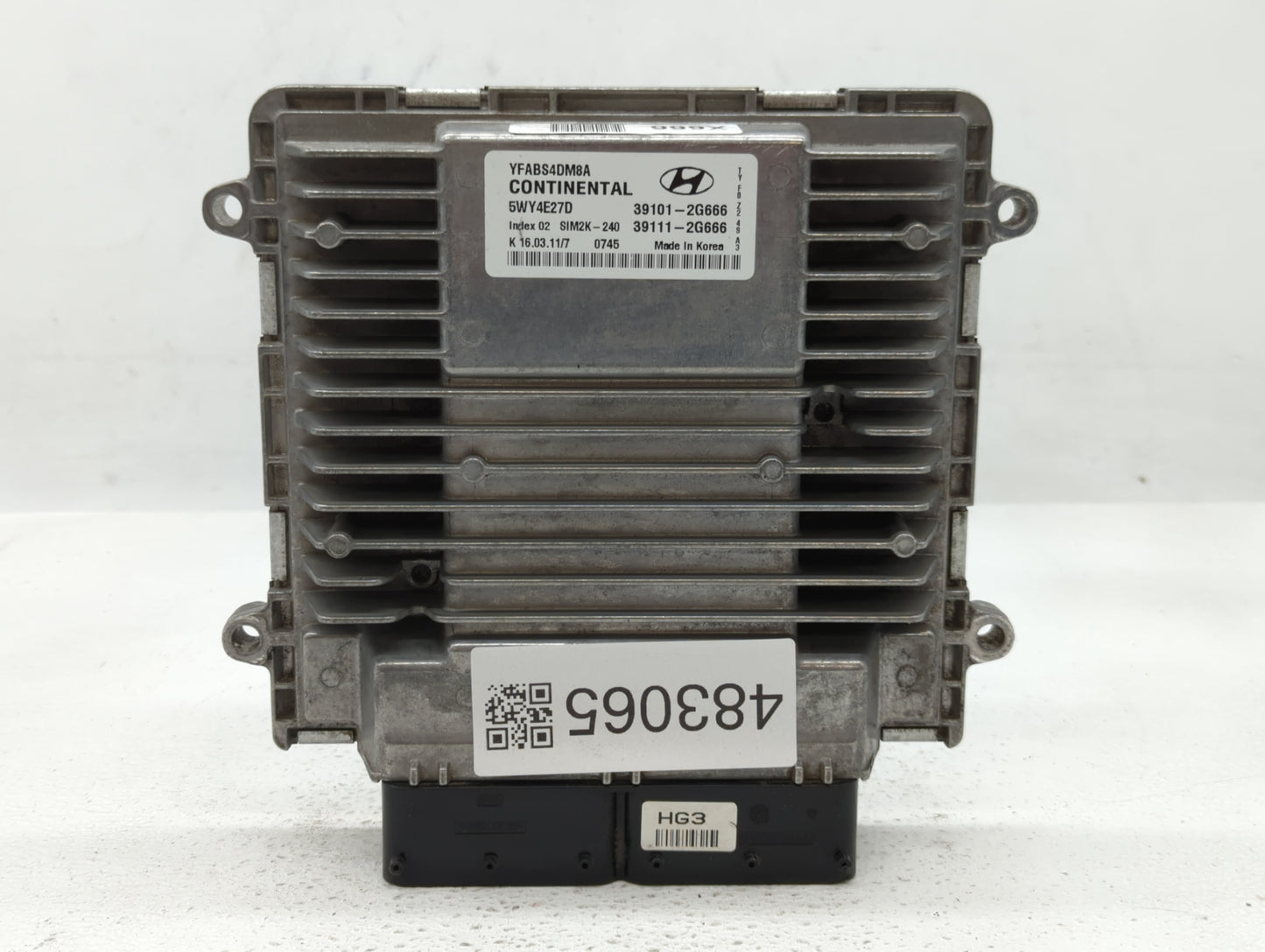 2011-2014 Hyundai Sonata PCM Engine Control Computer ECU ECM PCU OEM P/N:39111-2G666 39101-2G666 Fits Fits 2011 2012 2013 20