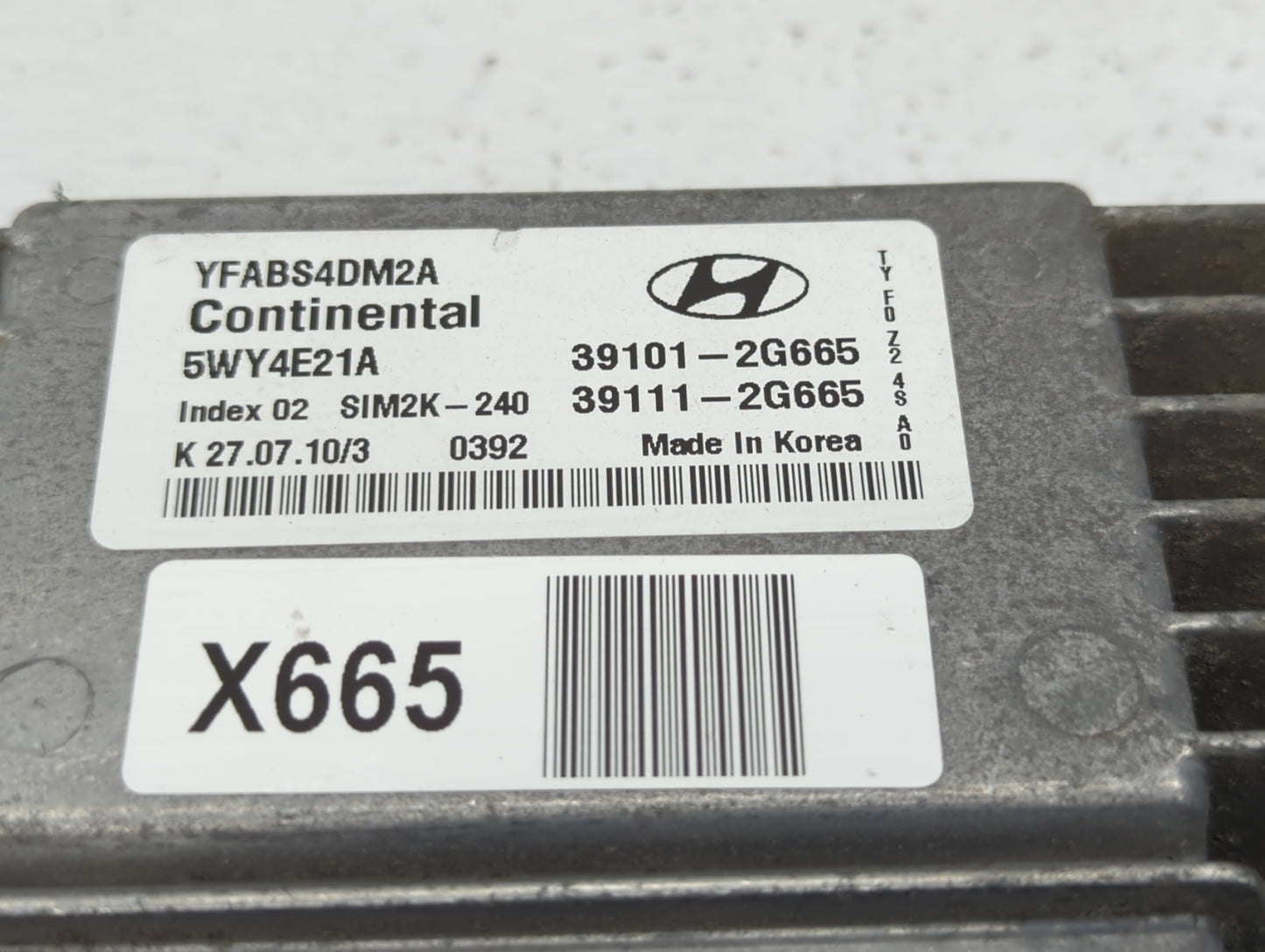 2011 Hyundai Sonata PCM Engine Control Computer ECU ECM PCU OEM P/N:39101-2G665 Fits OEM Used Auto Parts - Oemusedautoparts1