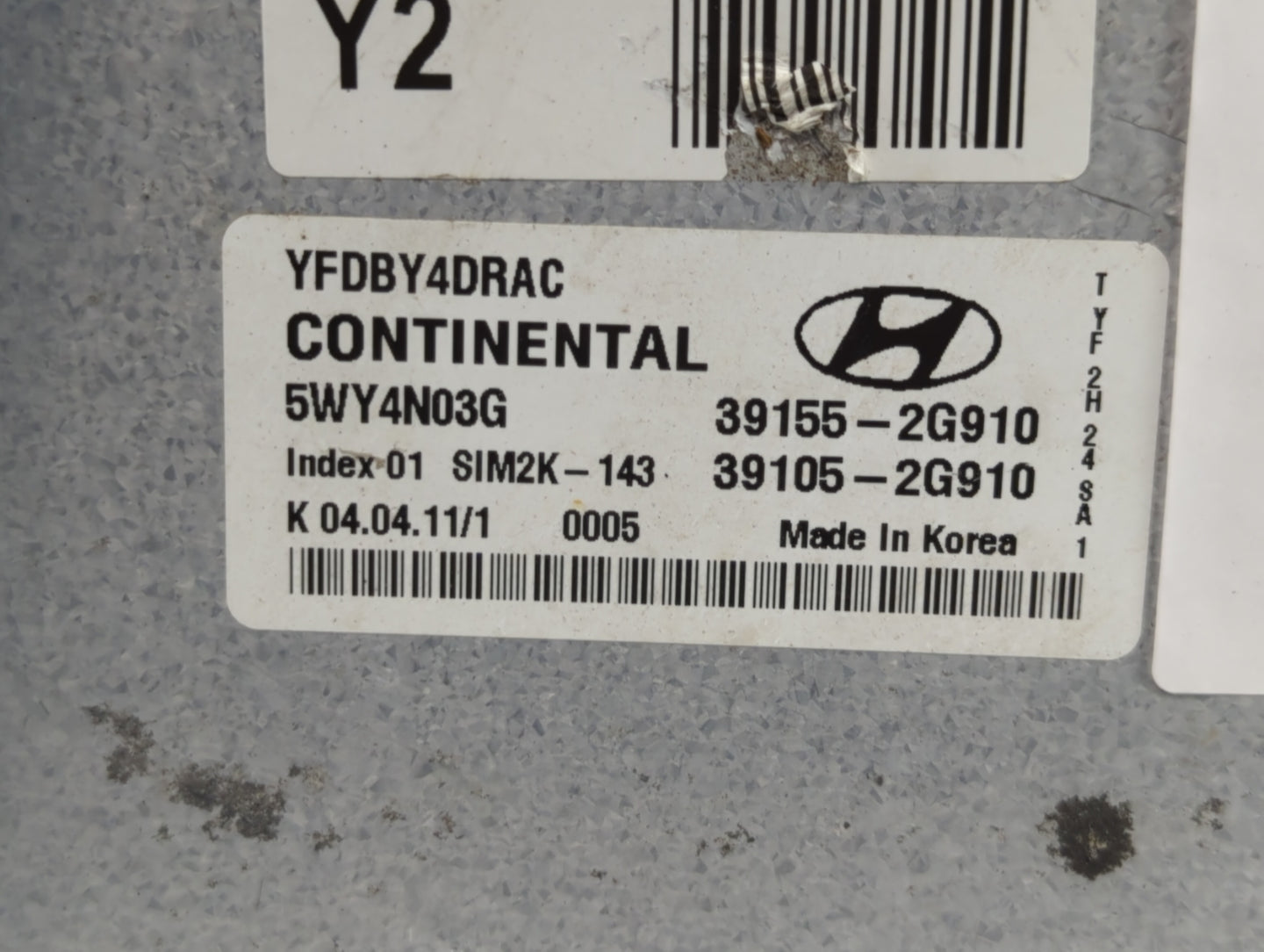 2011-2015 Hyundai Sonata PCM Engine Control Computer ECU ECM PCU OEM P/N:39105-2G913 39155-2G913 Fits OEM Used Auto Parts - 
