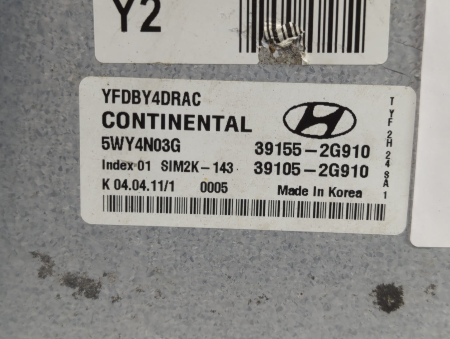 2011-2015 Hyundai Sonata PCM Engine Control Computer ECU ECM PCU OEM P/N:39105-2G913 39155-2G913 Fits OEM Used Auto Parts - 