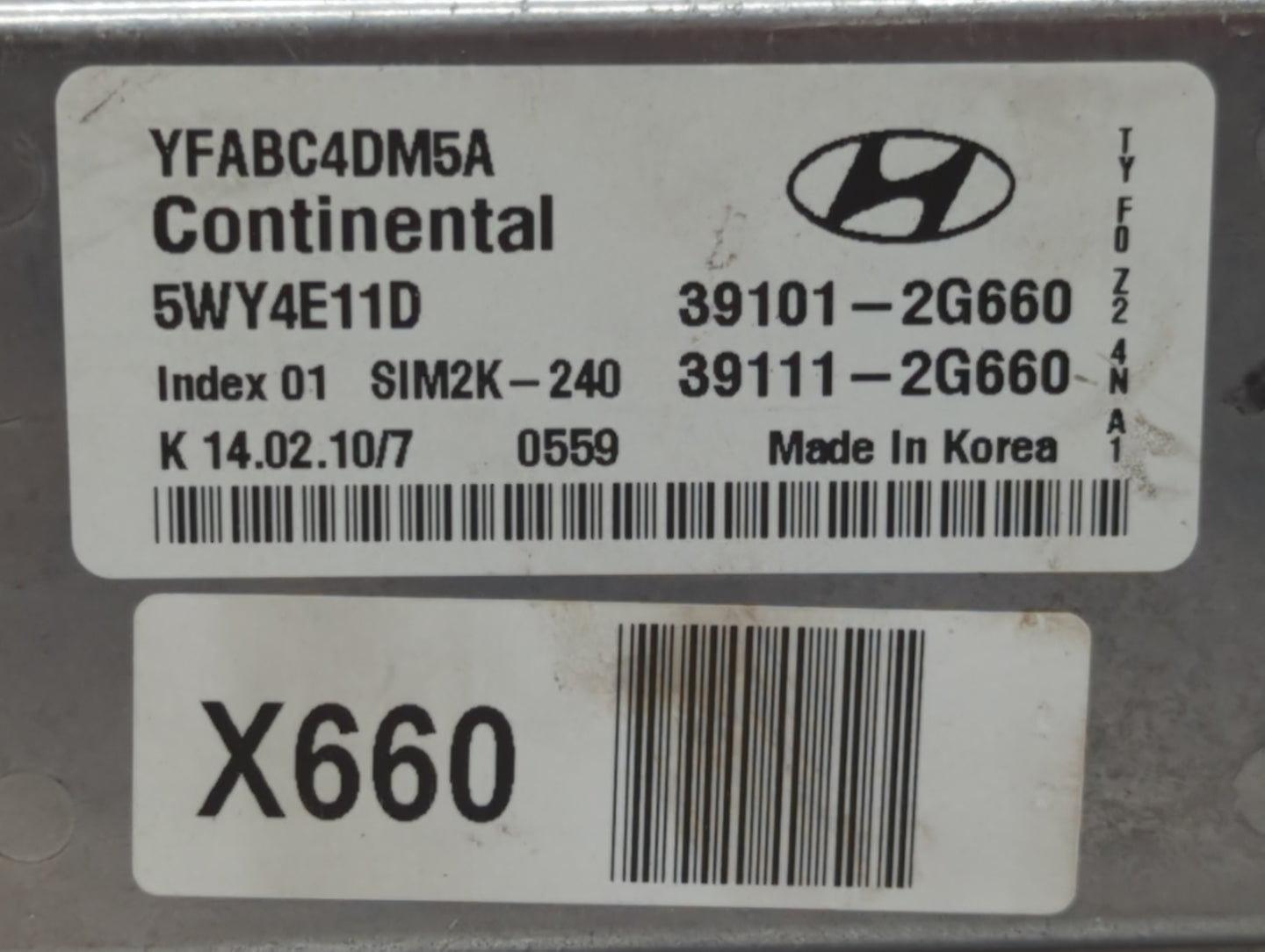 2011-2014 Hyundai Sonata PCM Engine Control Computer ECU ECM PCU OEM P/N:39111-2G660 39101-2G660 Fits Fits 2011 2012 2013 20