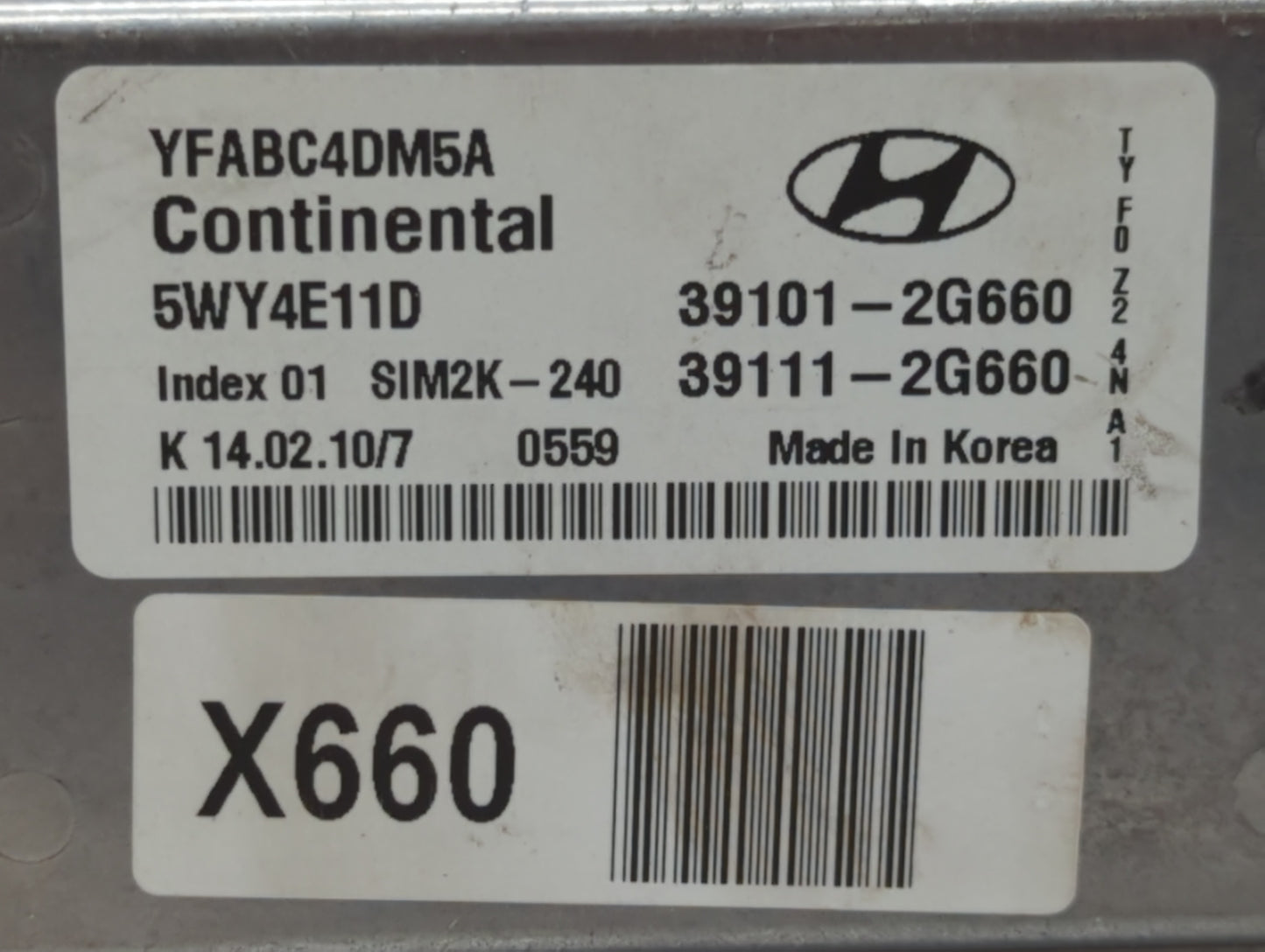 2011-2014 Hyundai Sonata PCM Engine Control Computer ECU ECM PCU OEM P/N:39111-2G660 39101-2G660 Fits Fits 2011 2012 2013 20