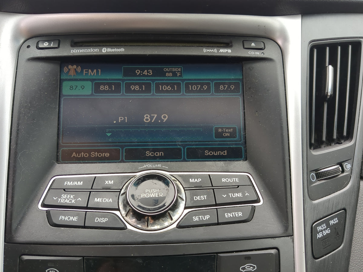 2011 Hyundai Sonata Radio AM FM Cd Player Receiver Replacement Fits OEM Used Auto Parts - Oemusedautoparts1.com