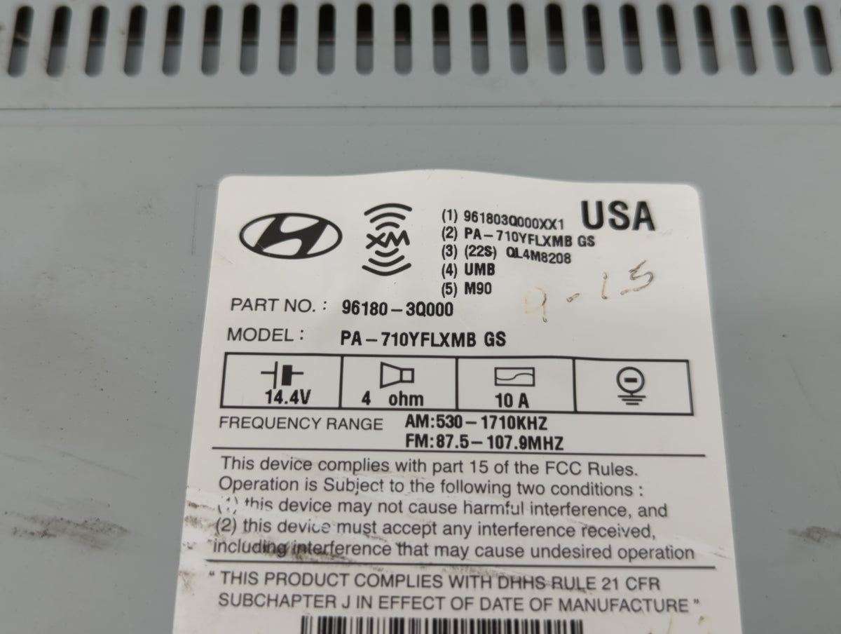 2011-2011 Hyundai Sonata Am Fm Cd Player Radio Receiver 506502 - Oemusedautoparts1.com