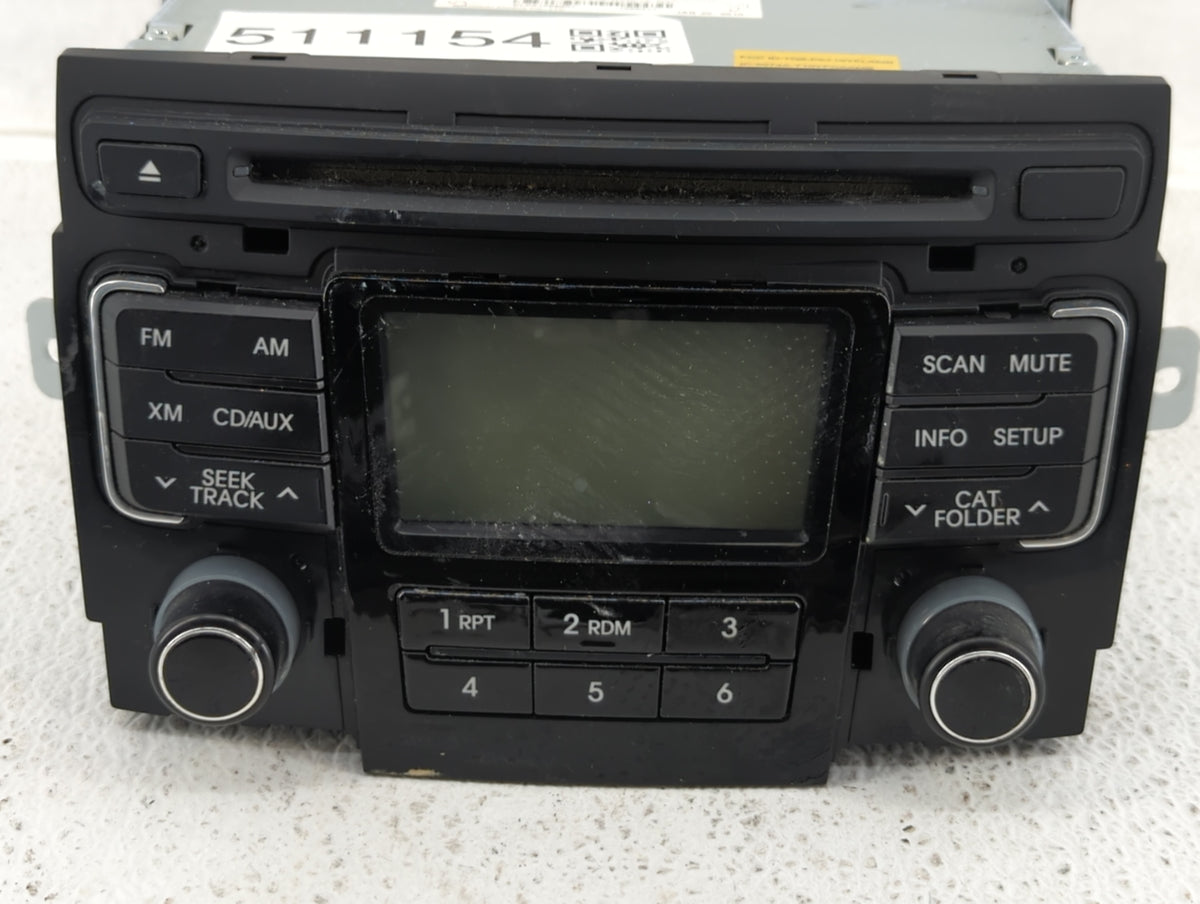 2011 Hyundai Sonata Radio AM FM Cd Player Receiver Replacement P/N:96180-3Q000 Fits OEM Used Auto Parts - Oemusedautoparts1.