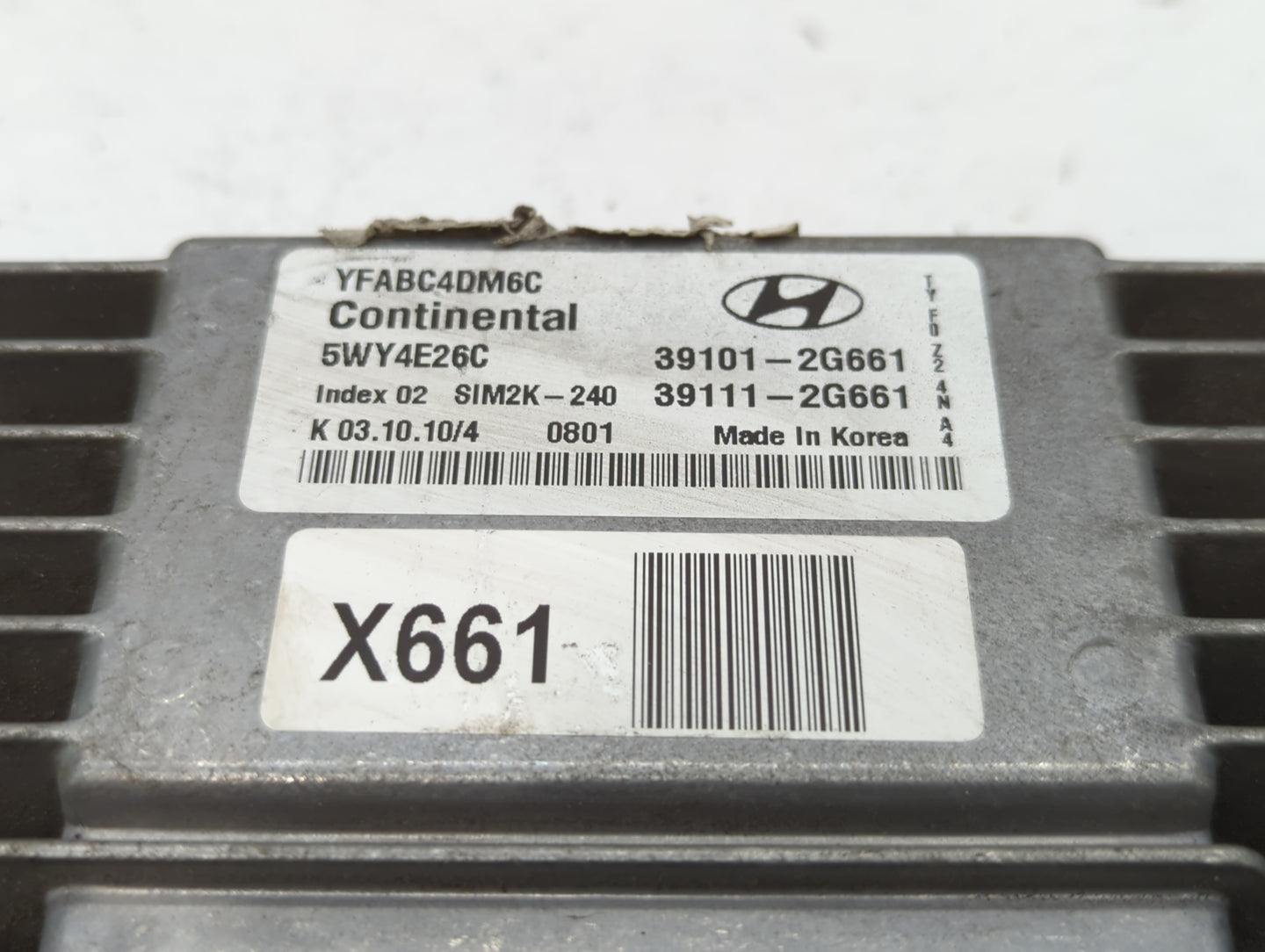2011-2014 Hyundai Sonata PCM Engine Control Computer ECU ECM PCU OEM P/N:39101-2G661 Fits Fits 2011 2012 2013 2014 OEM Used 