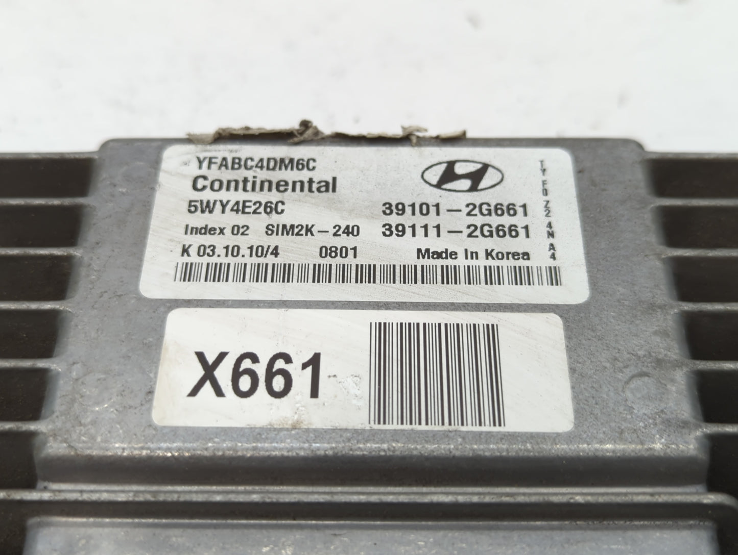 2011-2014 Hyundai Sonata PCM Engine Control Computer ECU ECM PCU OEM P/N:39101-2G661 Fits Fits 2011 2012 2013 2014 OEM Used 