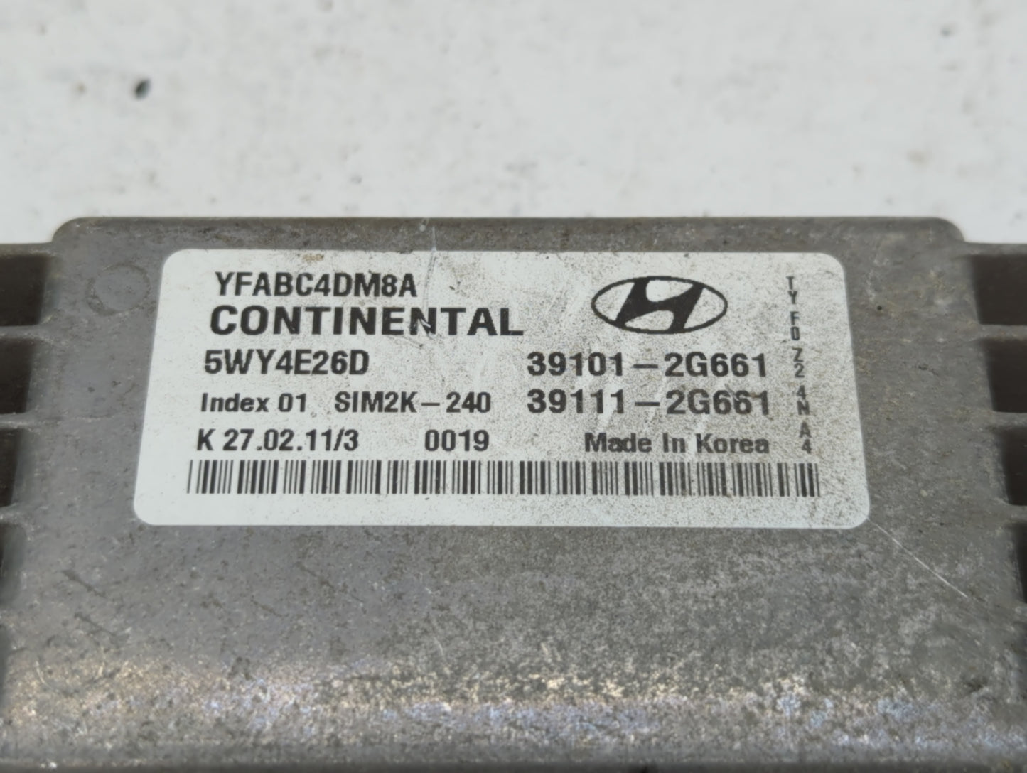 2011-2014 Hyundai Sonata PCM Engine Control Computer ECU ECM PCU OEM P/N:39101-2G661 Fits Fits 2011 2012 2013 2014 OEM Used 