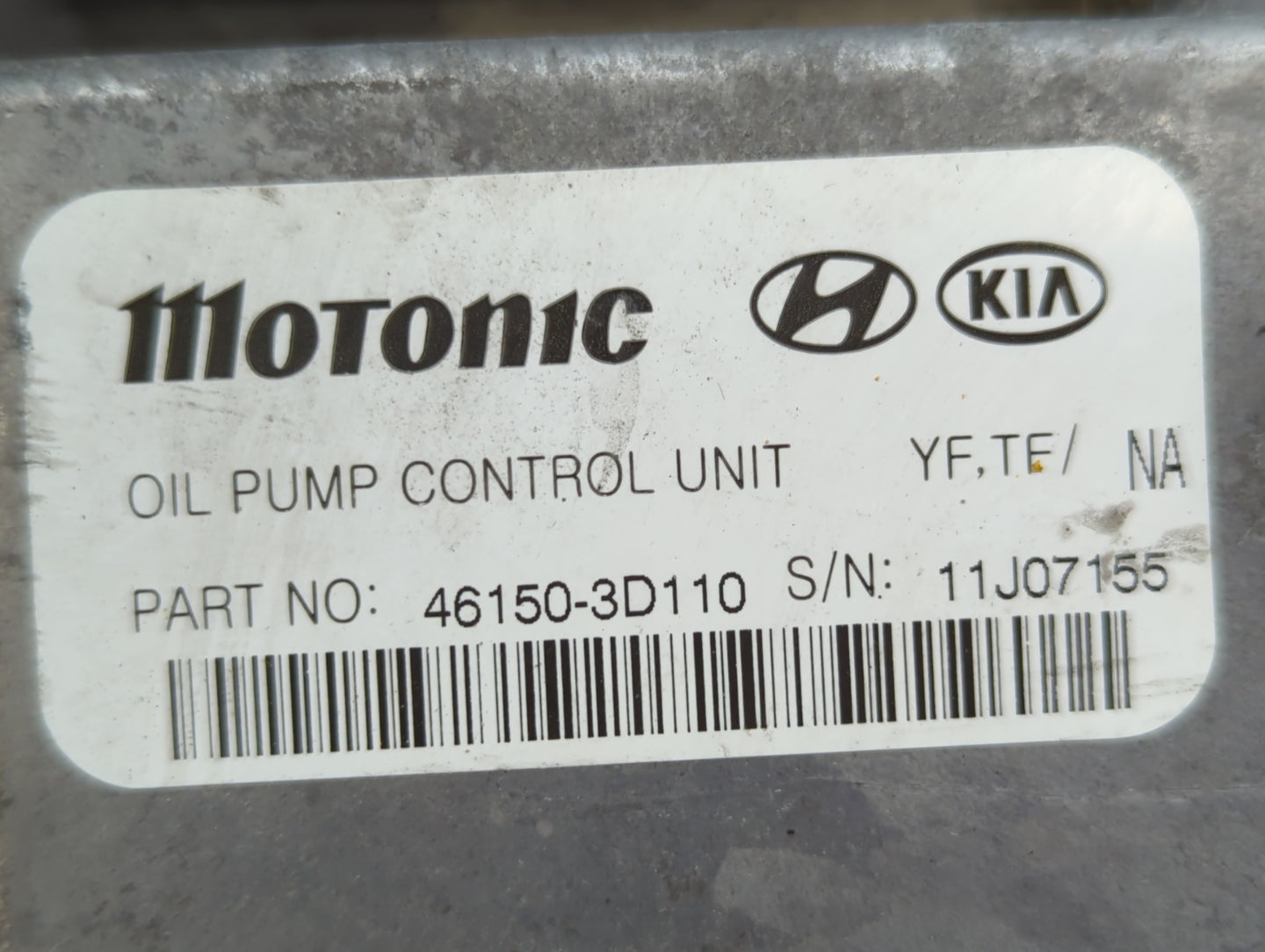 2011 Hyundai Sonata PCM Engine Control Computer ECU ECM PCU OEM P/N:46150-3D110 46150-3D120 Fits OEM Used Auto Parts - Oemus