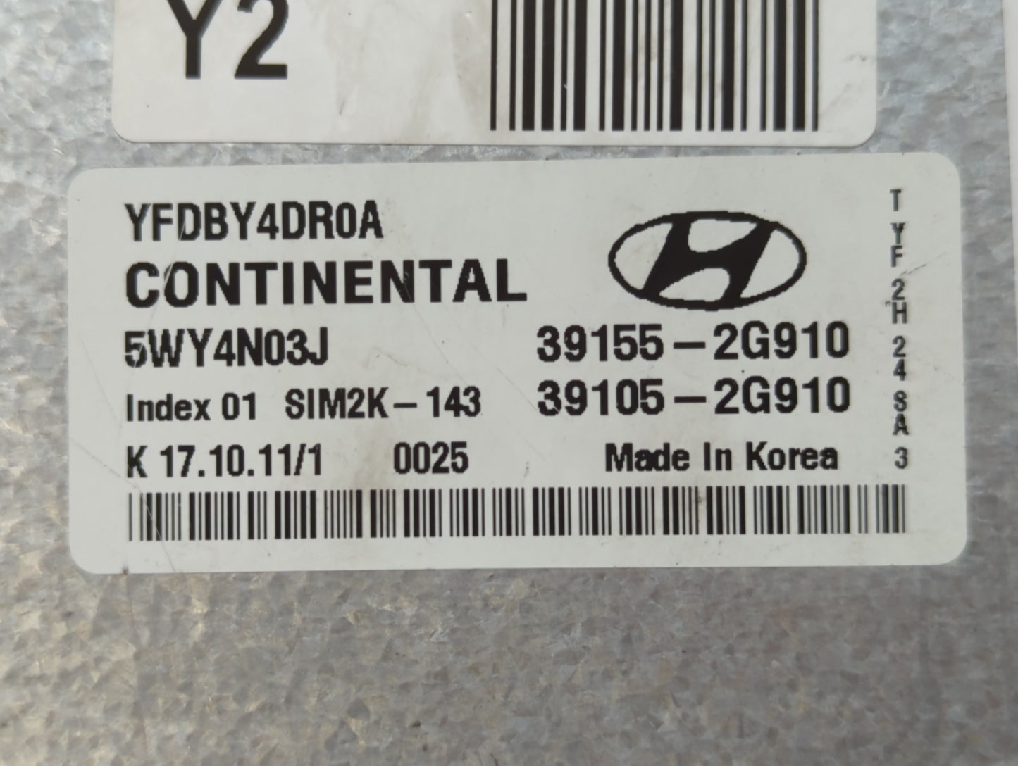 2011-2015 Hyundai Sonata PCM Engine Control Computer ECU ECM PCU OEM P/N:39105-2G910 39155-2G910 Fits OEM Used Auto Parts - 