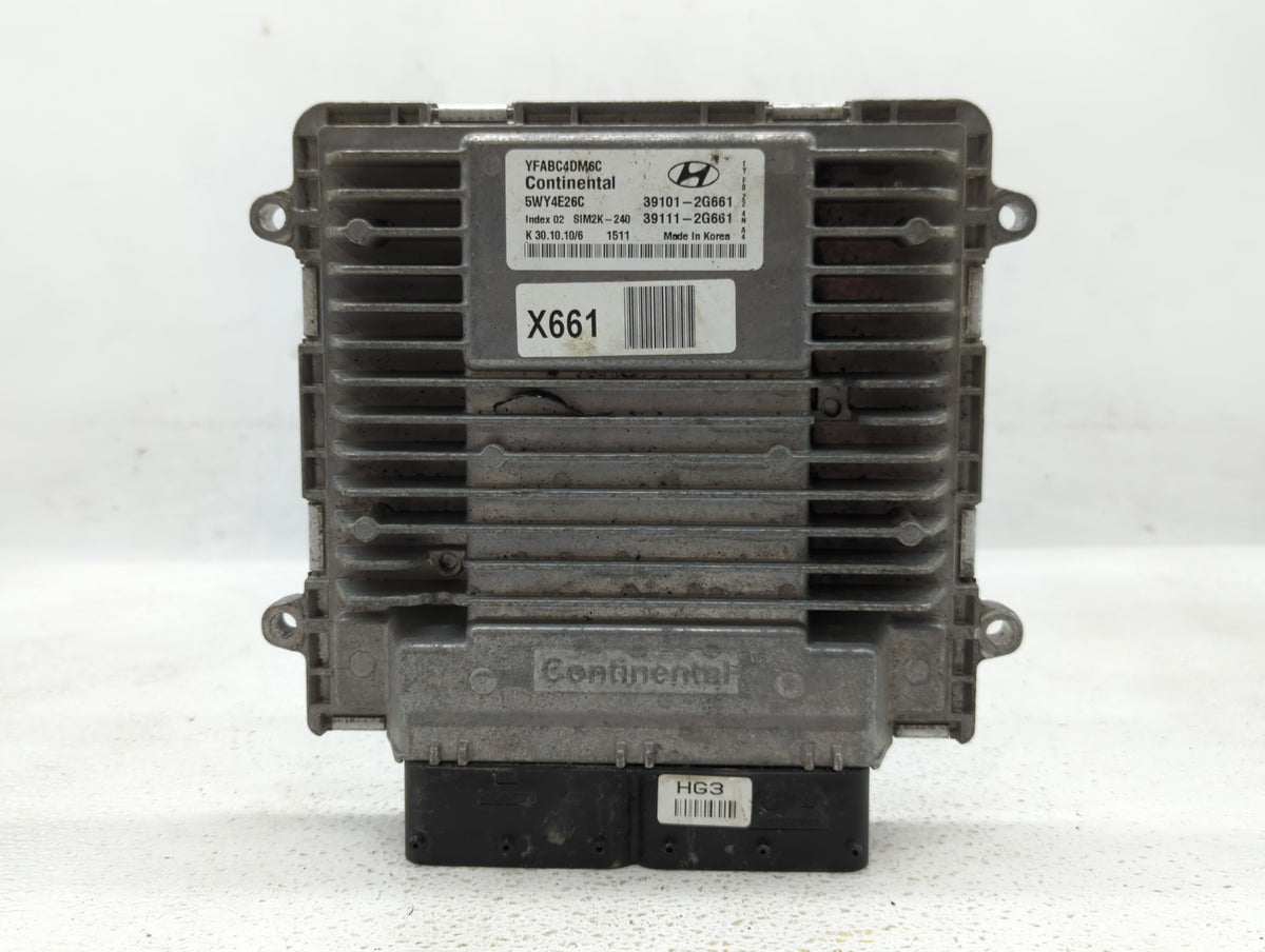 2011 Hyundai Sonata PCM Engine Control Computer ECU ECM PCU OEM P/N:39111-2G661 39101-2G661 OEM Used Auto Parts - Oemusedaut