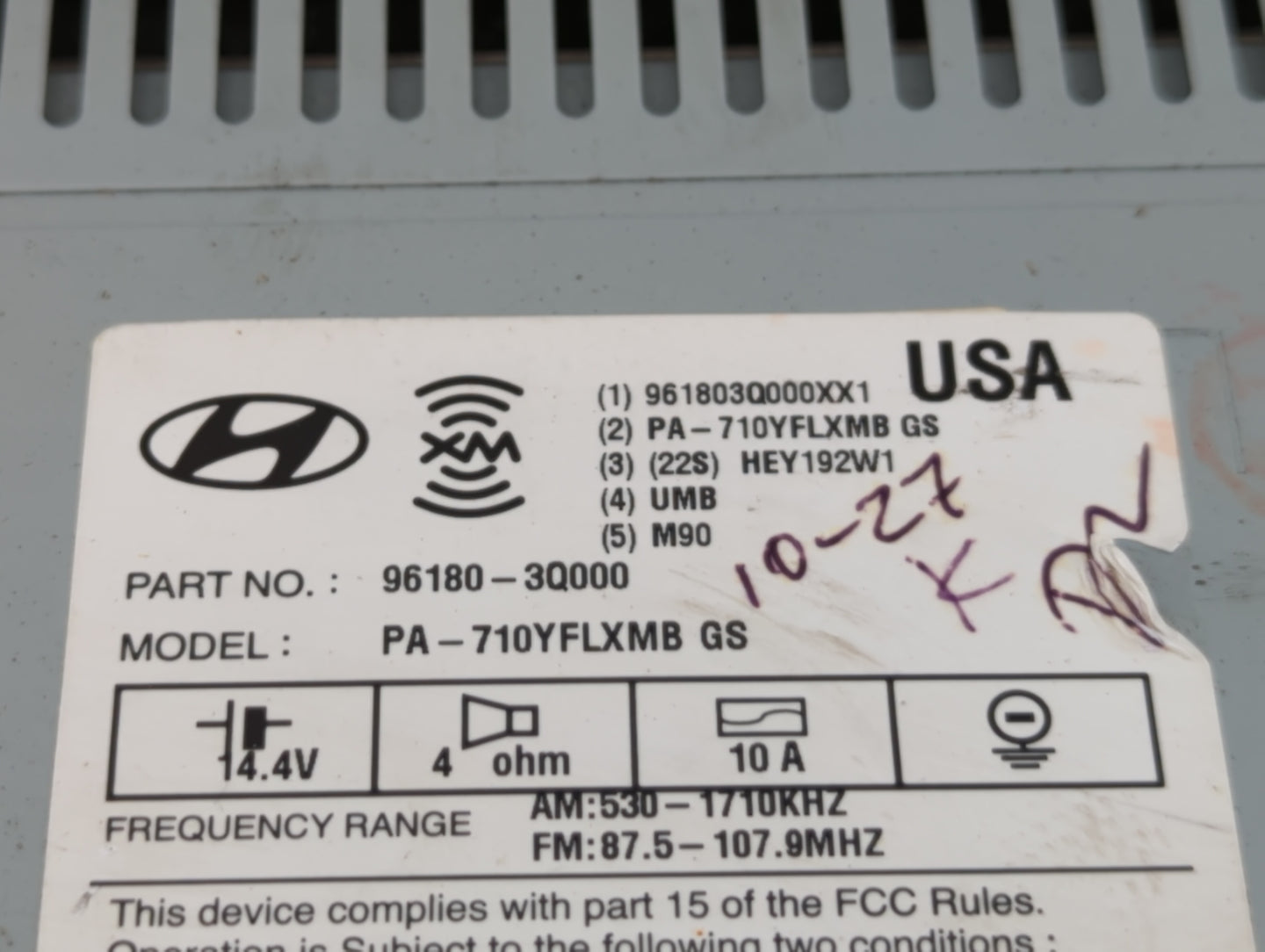 2011-2011 Hyundai Sonata Am Fm Cd Player Radio Receiver - Oemusedautoparts1.com