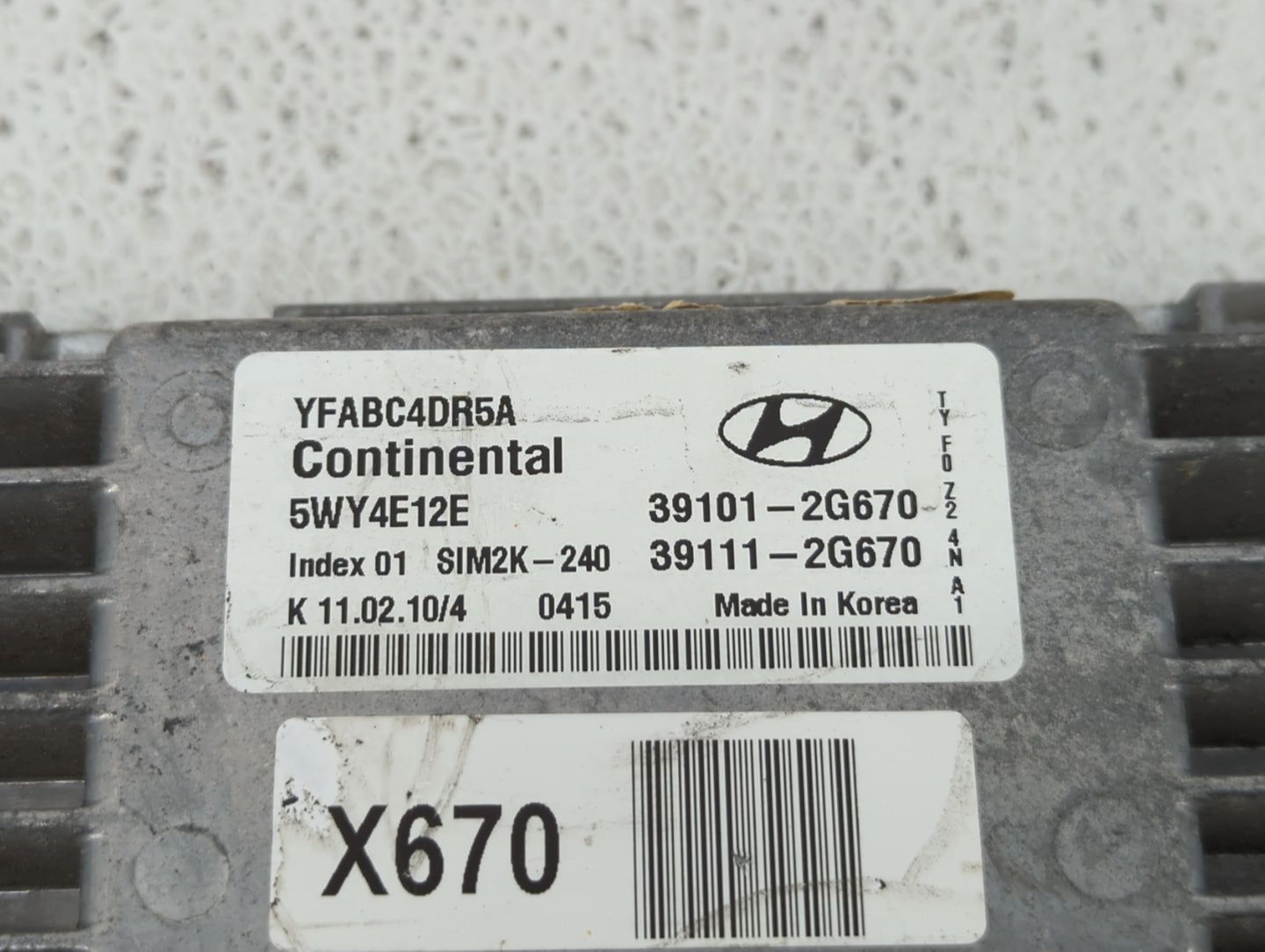 2011-2014 Hyundai Sonata PCM Engine Control Computer ECU ECM PCU OEM P/N:39111-2G670 39101-2G670 Fits Fits 2011 2012 2013 20