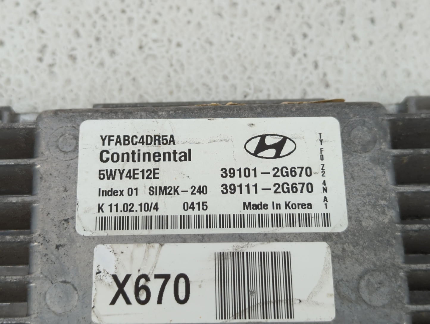 2011-2014 Hyundai Sonata PCM Engine Control Computer ECU ECM PCU OEM P/N:39111-2G670 39101-2G670 Fits Fits 2011 2012 2013 20