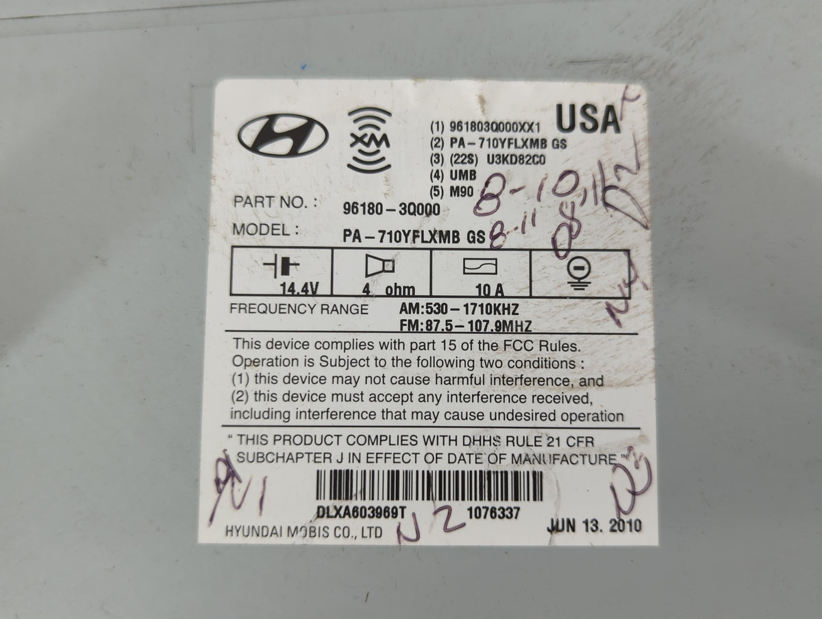 2011-2011 Hyundai Sonata Am Fm Cd Player Radio Receiver 526696 - Oemusedautoparts1.com