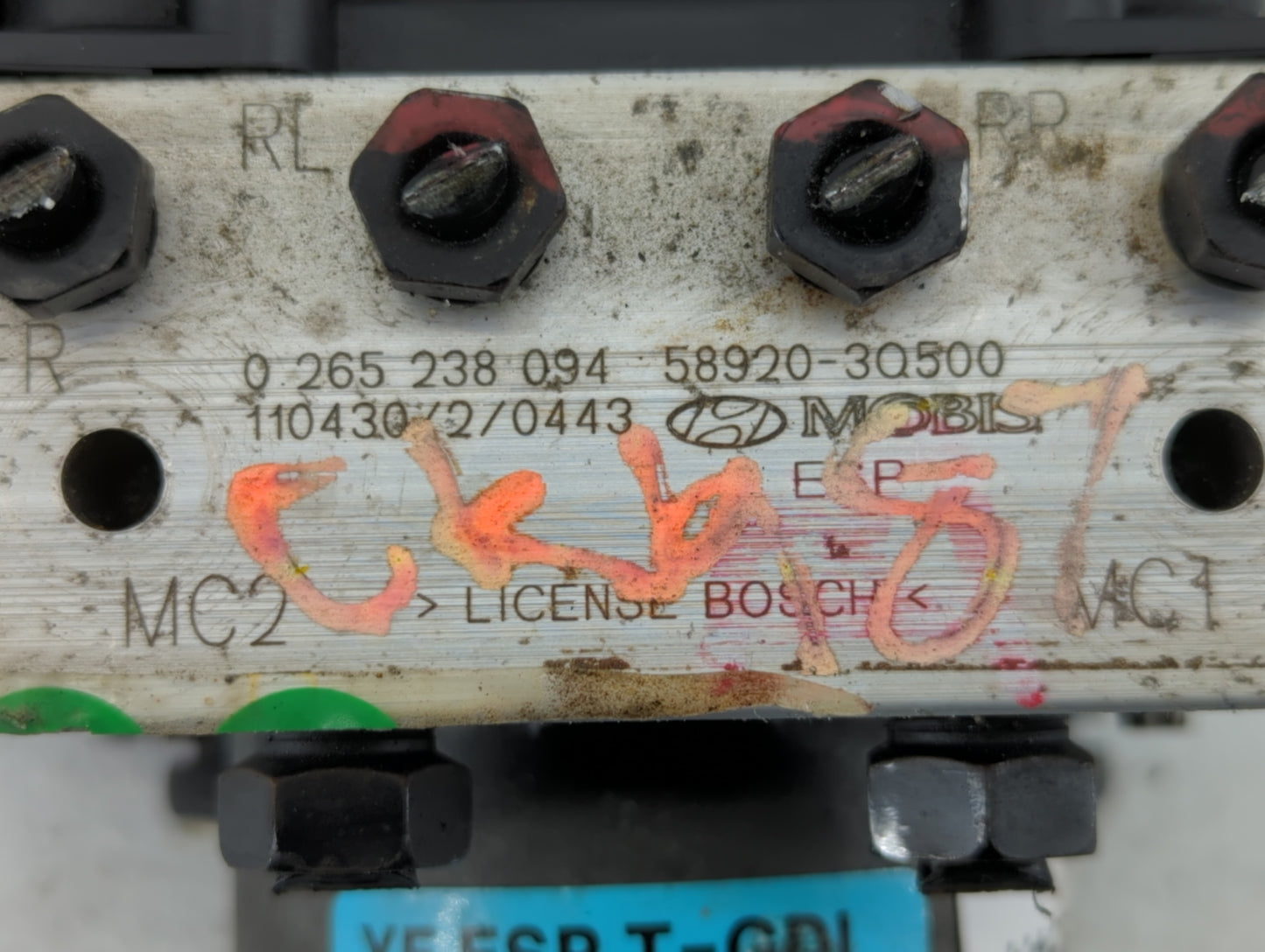 2011-2013 Hyundai Sonata ABS Pump Control Module Replacement P/N:58920-3Q500 Fits Fits 2011 2012 2013 OEM Used Auto Parts - 