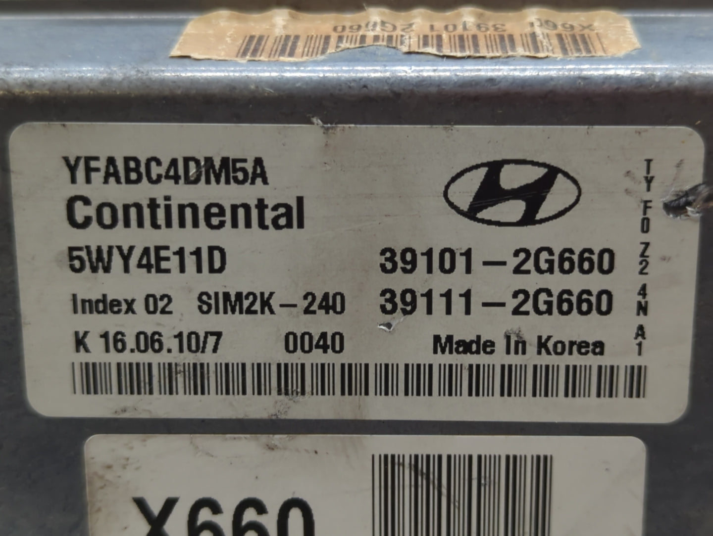 2011 Hyundai Sonata PCM Engine Control Computer ECU ECM PCU OEM P/N:39101-2G660 Fits OEM Used Auto Parts - Oemusedautoparts1