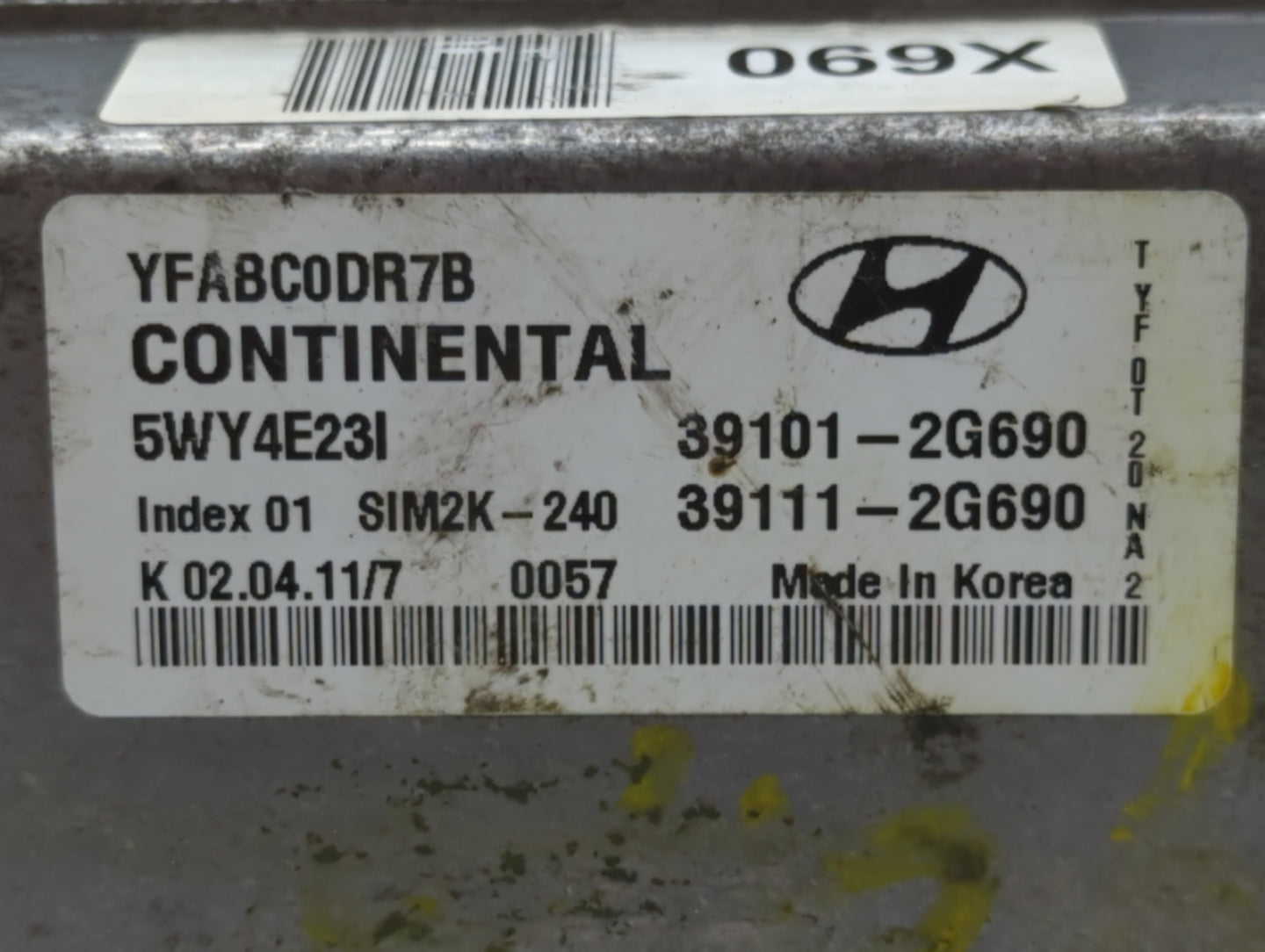 2011-2014 Hyundai Sonata PCM Engine Control Computer ECU ECM PCU OEM P/N:39111-2G690 39101-2G690 Fits Fits 2011 2012 2013 20