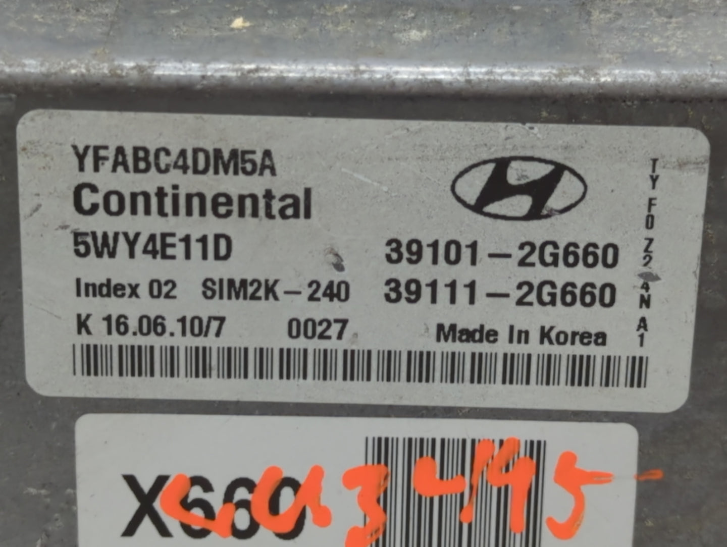 2011-2014 Hyundai Sonata PCM Engine Control Computer ECU ECM PCU OEM P/N:39111-2G660 39101-2G660 Fits Fits 2011 2012 2013 20