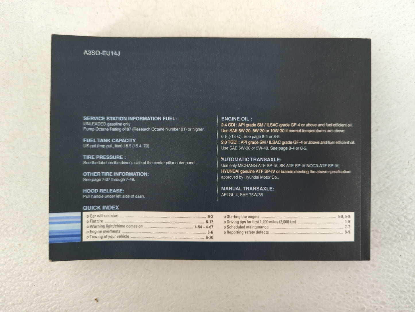 2011 Hyundai Sonata Owners Manual Book Guide OEM Used Auto Parts - Oemusedautoparts1.com