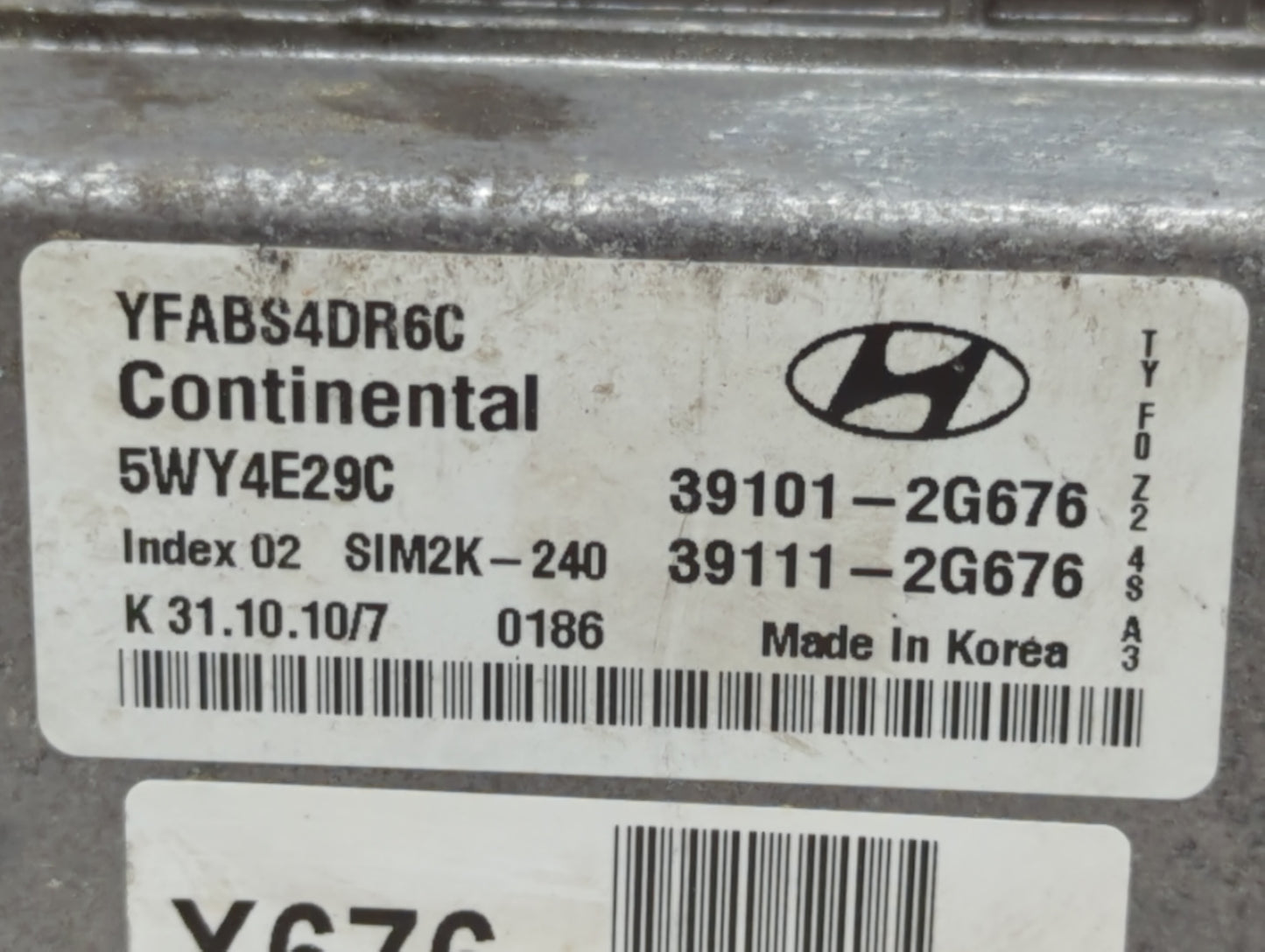 2011-2014 Hyundai Sonata PCM Engine Control Computer ECU ECM PCU OEM P/N:39101-2G676 Fits Fits 2011 2012 2013 2014 OEM Used 