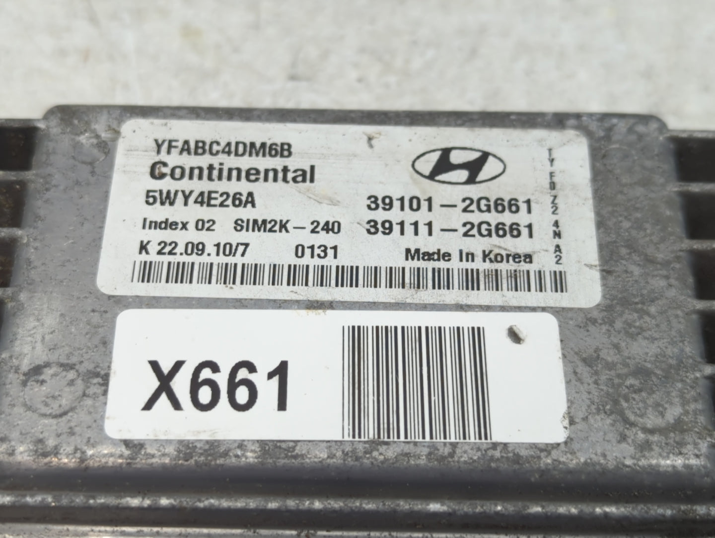 2011-2014 Hyundai Sonata PCM Engine Control Computer ECU ECM PCU OEM P/N:39101-2G661 Fits Fits 2011 2012 2013 2014 OEM Used 
