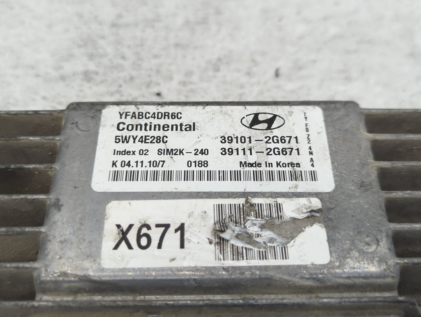 2011 Hyundai Sonata PCM Engine Control Computer ECU ECM PCU OEM P/N:39101-2G671 39111-2G661, 39101-2G661 Fits OEM Used Auto 