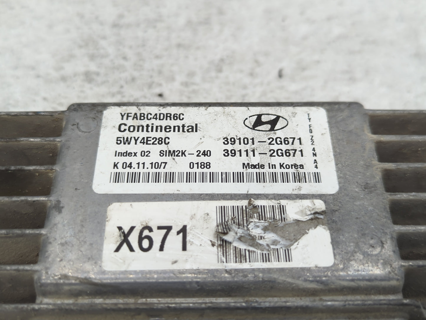 2011 Hyundai Sonata PCM Engine Control Computer ECU ECM PCU OEM P/N:39101-2G671 39111-2G661, 39101-2G661 Fits OEM Used Auto 