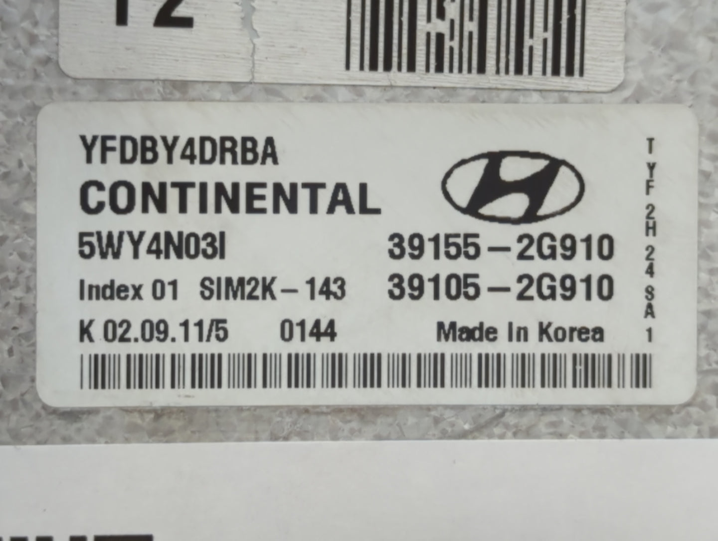2011-2015 Hyundai Sonata PCM Engine Control Computer ECU ECM PCU OEM P/N:39155-2G910 Fits Fits 2011 2012 2013 2014 2015 OEM 