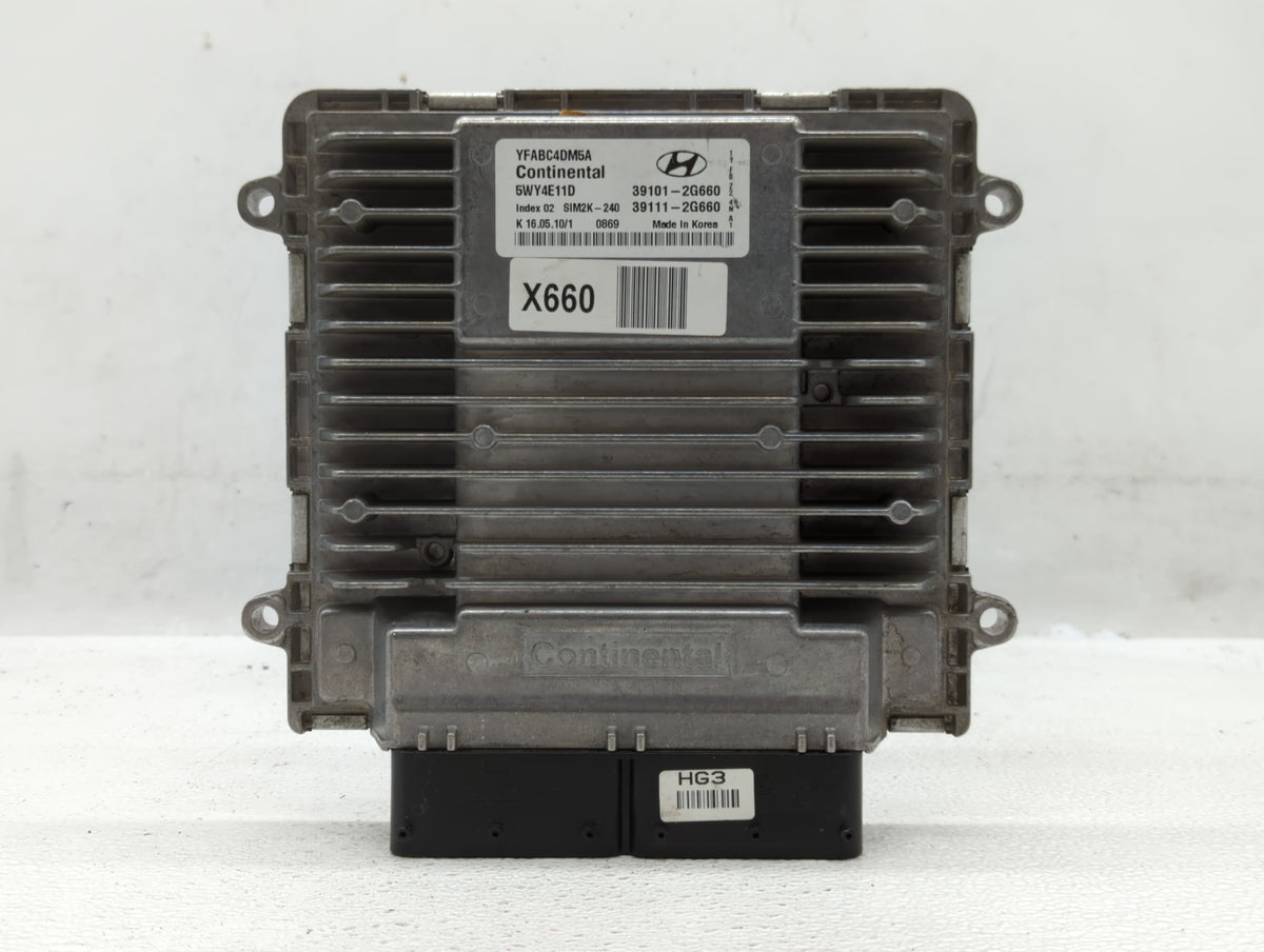 2011 Hyundai Sonata PCM Engine Control Computer ECU ECM PCU OEM P/N:39101-2G660 OEM Used Auto Parts - Oemusedautoparts1.com