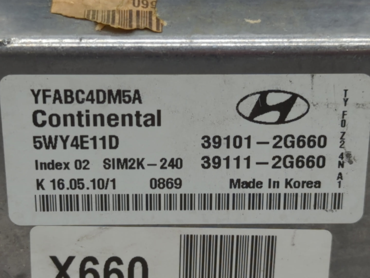 2011 Hyundai Sonata PCM Engine Control Computer ECU ECM PCU OEM P/N:39101-2G660 Fits OEM Used Auto Parts - Oemusedautoparts1