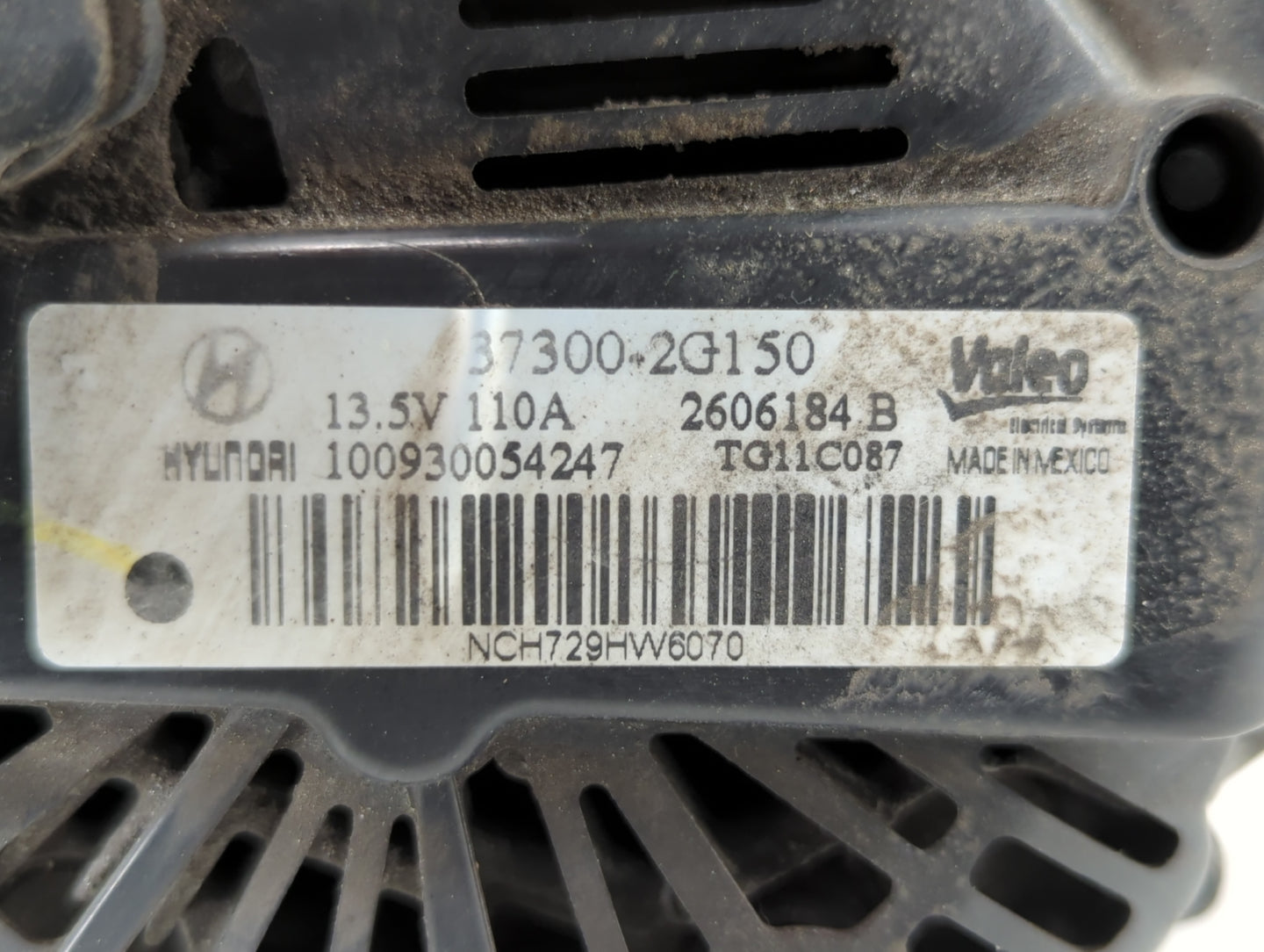 2011-2013 Hyundai Sonata Alternator Replacement Generator Charging Assembly Engine OEM P/N:2606184 B 37300-2G150 Fits OEM Us