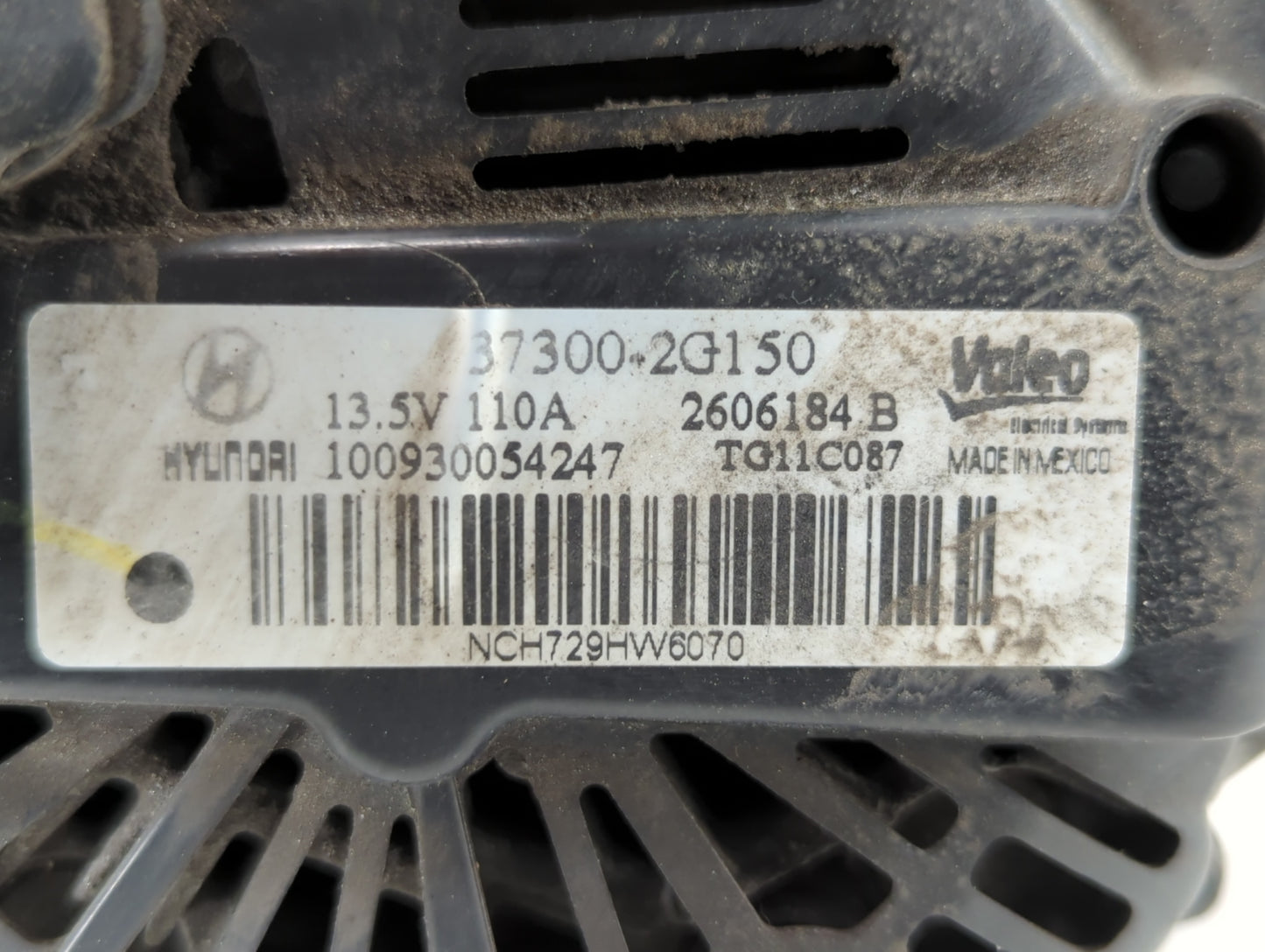 2011-2013 Hyundai Sonata Alternator Replacement Generator Charging Assembly Engine OEM P/N:2606184 B 37300-2G150 Fits OEM Us