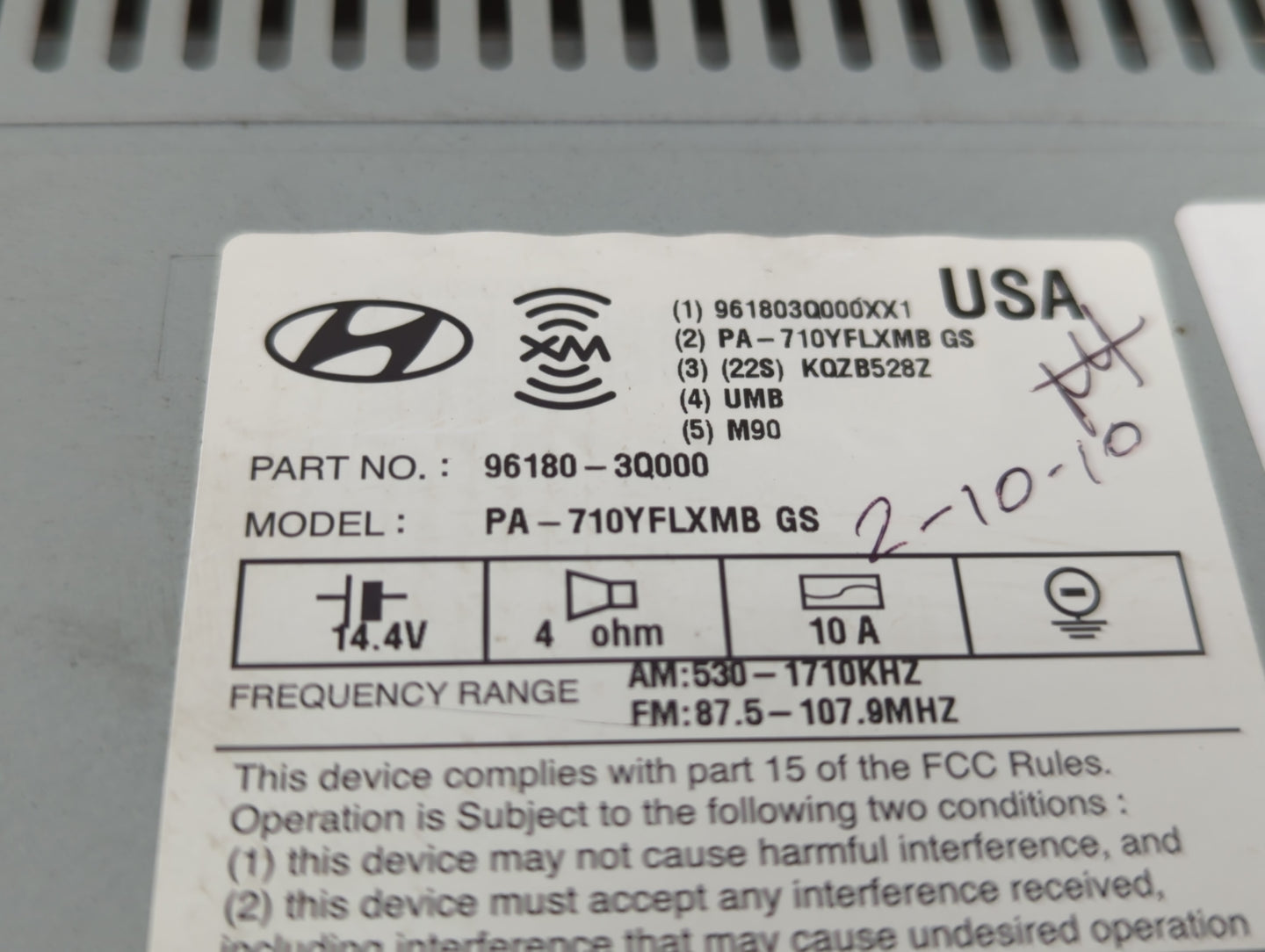 2011-2011 Hyundai Sonata Am Fm Cd Player Radio Receiver - Oemusedautoparts1.com