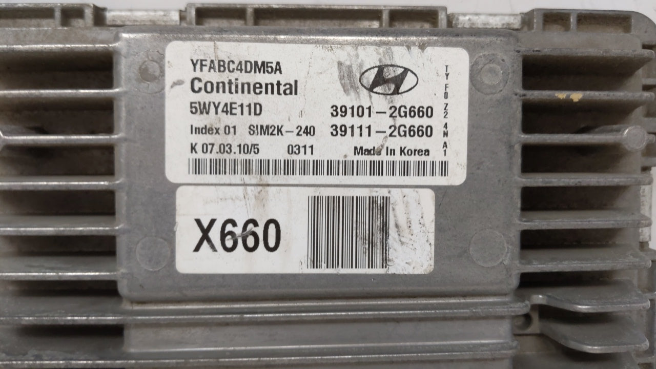 2011 Hyundai Sonata PCM Engine Control Computer ECU ECM PCU OEM P/N:39111-2G670 39101-2G660 39111-2G660 Fits OEM Used Auto P