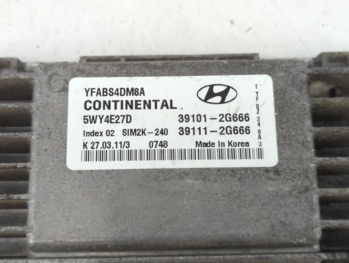 2011 Hyundai Sonata PCM Engine Control Computer ECU ECM PCU OEM P/N:39101-2G666 OEM Used Auto Parts - Oemusedautoparts1.com