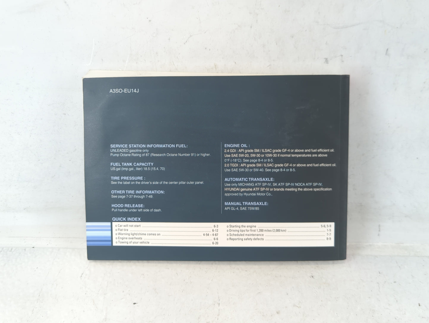 2011 Hyundai Sonata Owners Manual Book Guide P/N:A3S0-EU14J OEM Used Auto Parts - Oemusedautoparts1.com