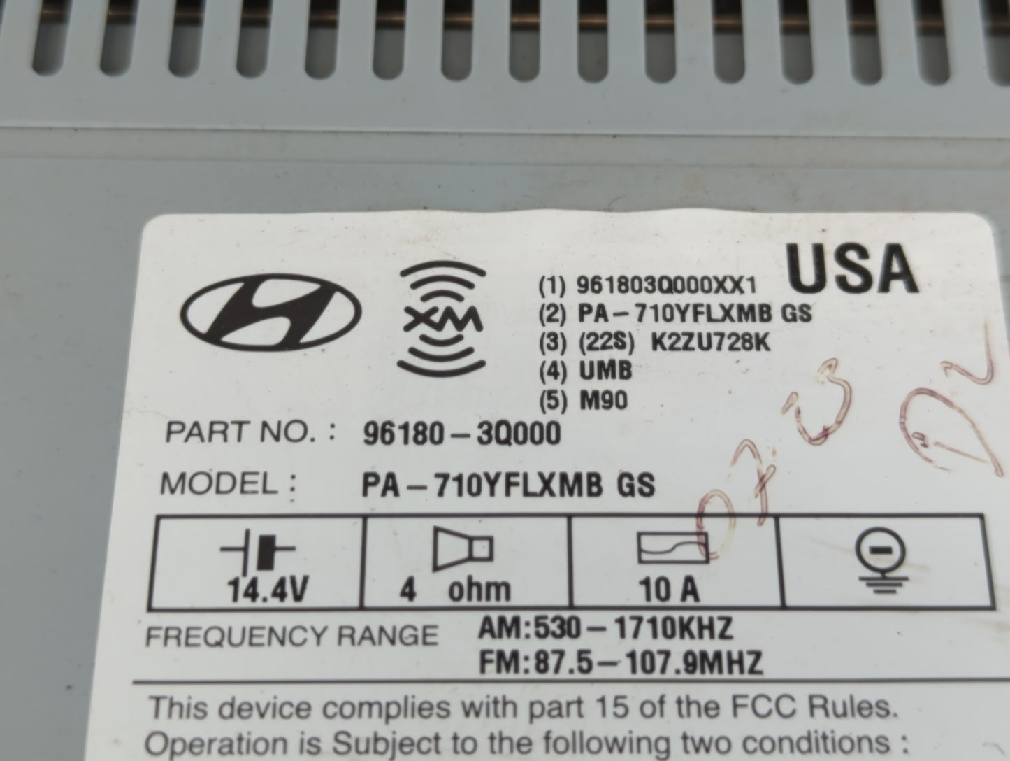 2011-2011 Hyundai Sonata Am Fm Cd Player Radio Receiver - Oemusedautoparts1.com