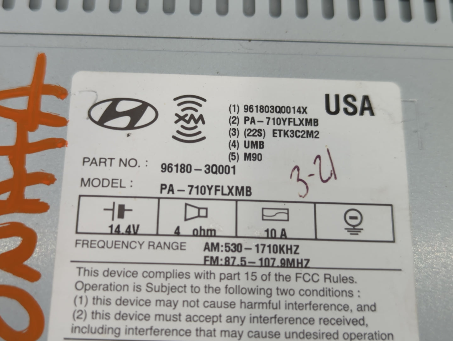 2011-2011 Hyundai Sonata Am Fm Cd Player Radio Receiver - Oemusedautoparts1.com
