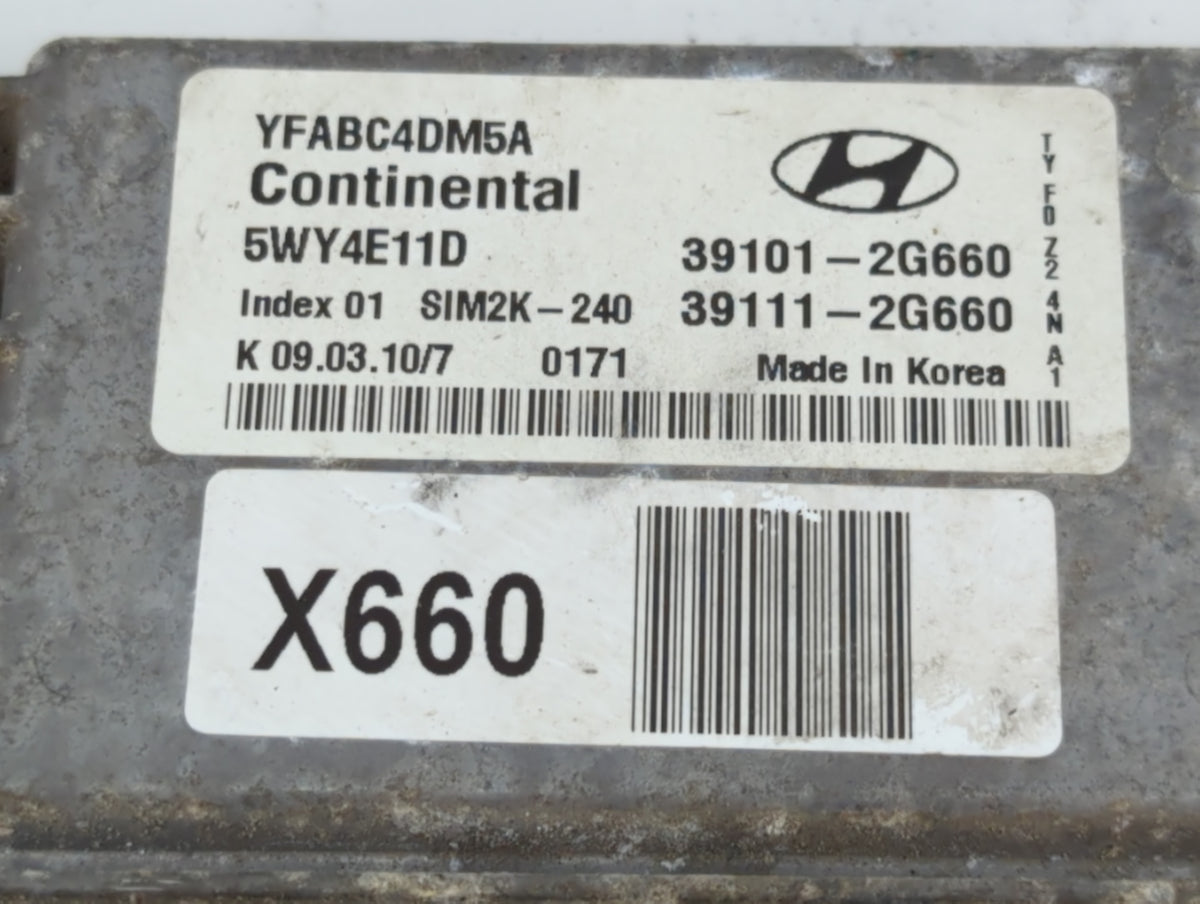 2011 Hyundai Sonata PCM Engine Control Computer ECU ECM PCU OEM P/N:39101-2G660 39111-2G660 Fits OEM Used Auto Parts - Oemus