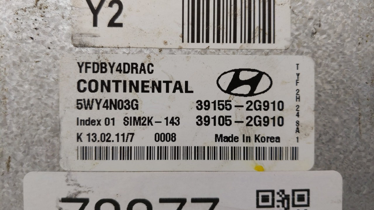 2011-2015 Hyundai Sonata PCM Engine Control Computer ECU ECM PCU OEM P/N:39155-2G911 39155-2G915 Fits OEM Used Auto Parts - 